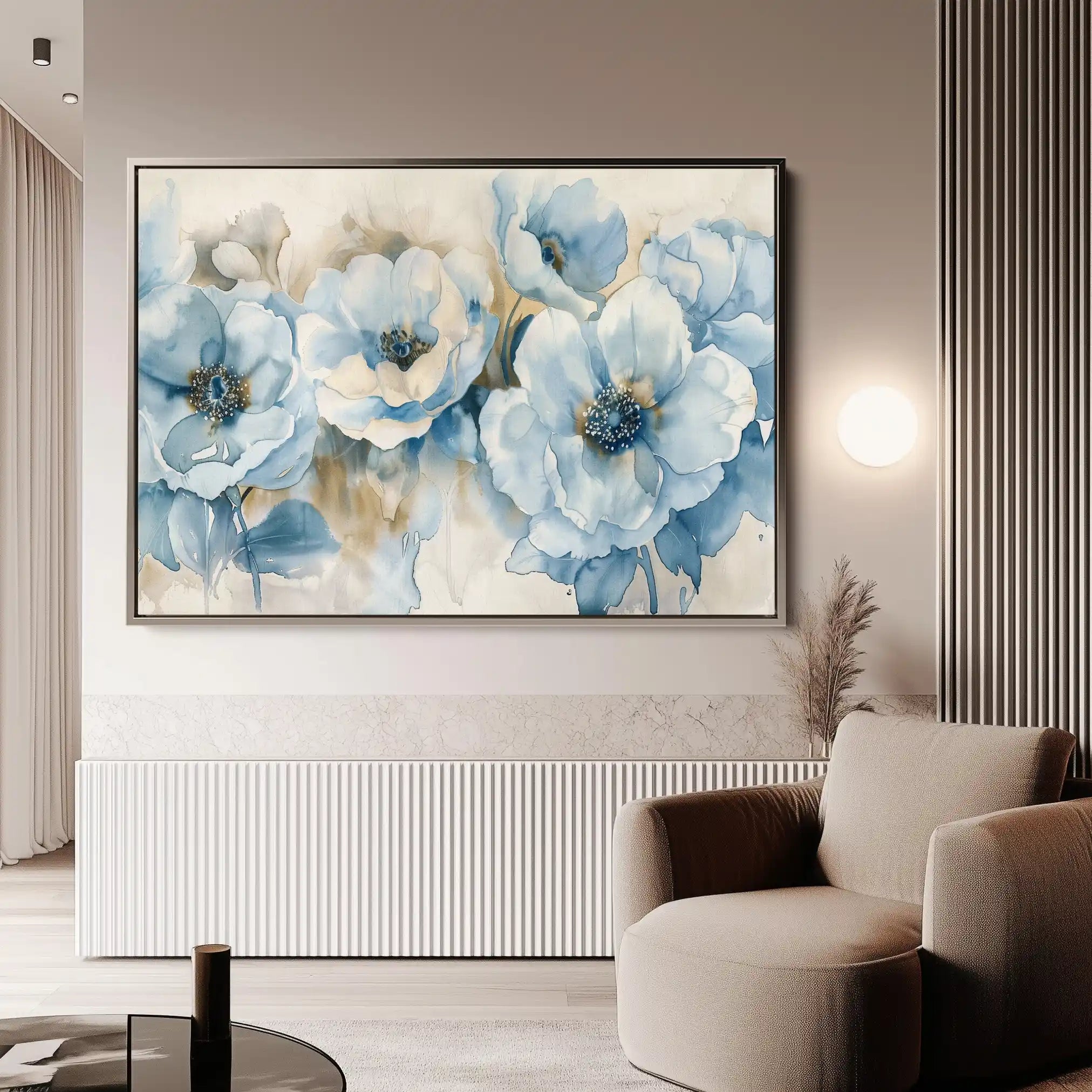 Floral 565 Canvas Art 60 x 40 cm / Black