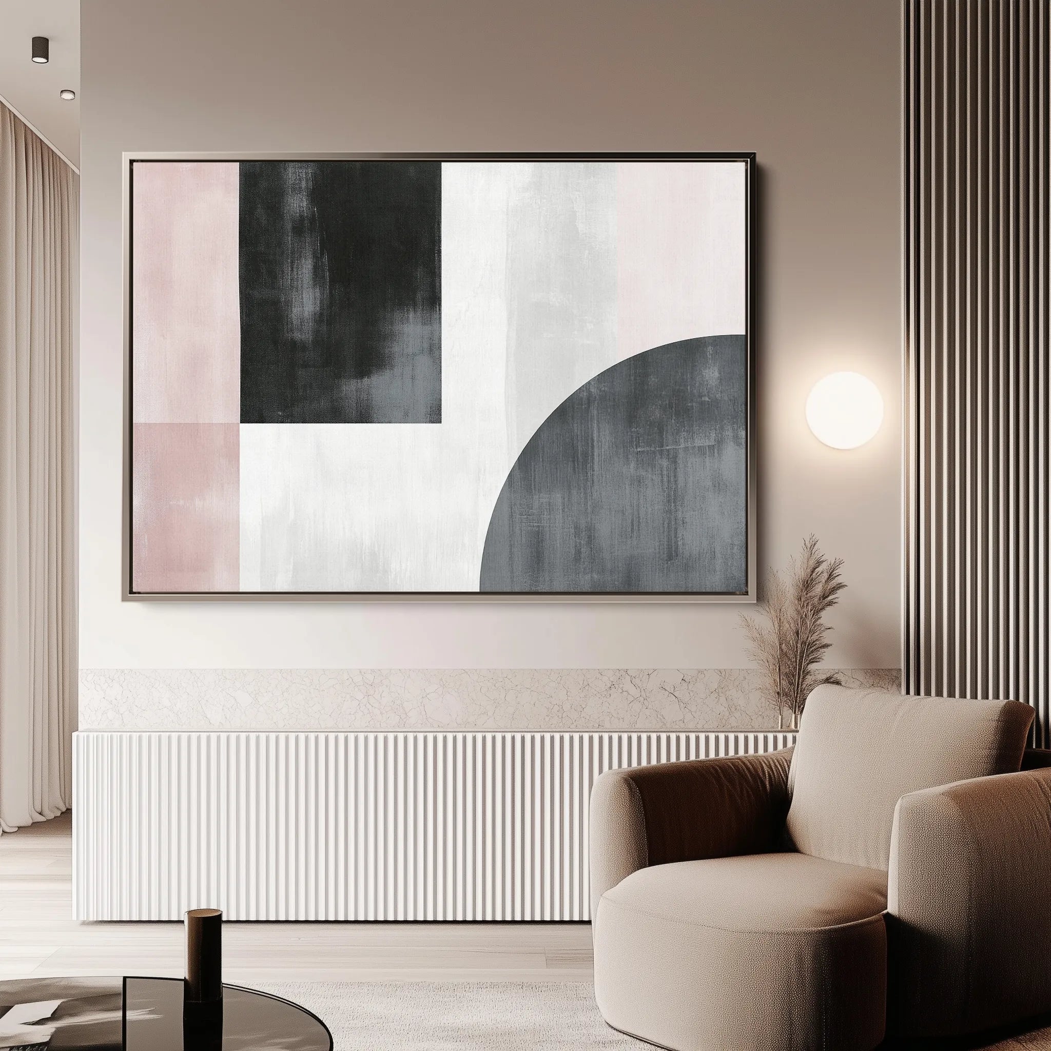 Abstract 566 Canvas Art 18" x 24" / 45 x 60 cm / Black