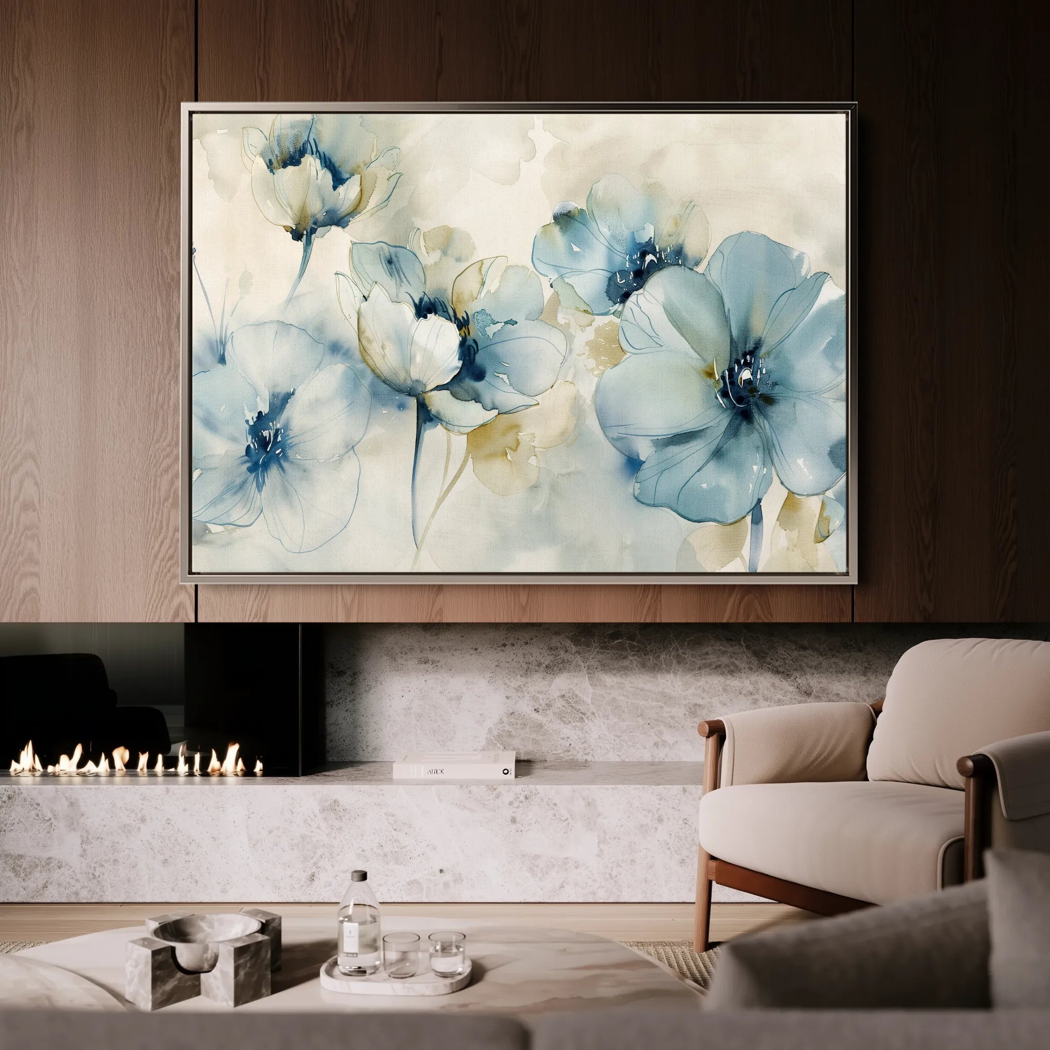 Floral 566 Canvas Art 18" x 24" / 45 x 60 cm / Black