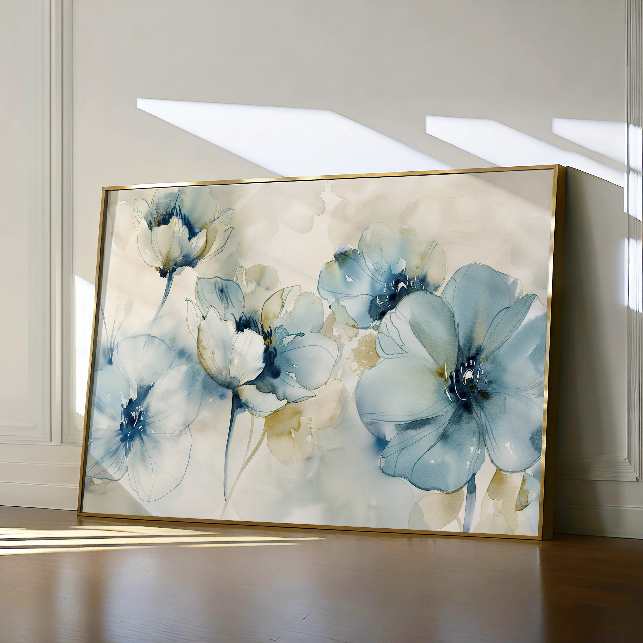 Floral 566 Canvas Art 18" x 24" / 45 x 60 cm / Black
