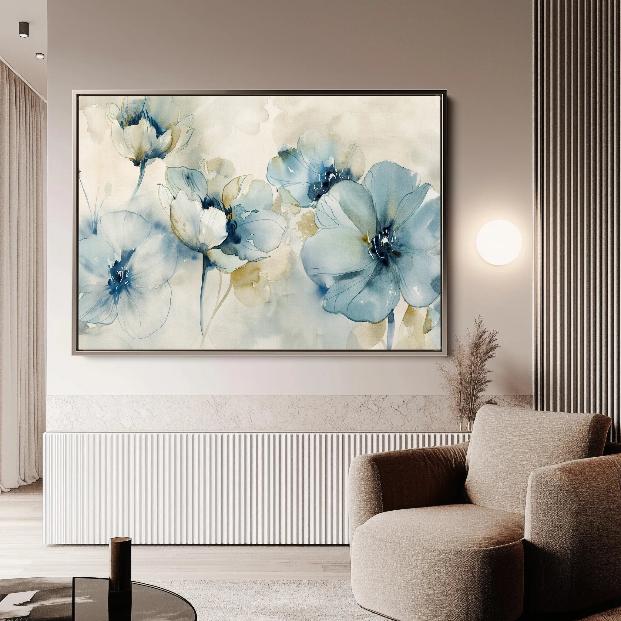 Floral 566 Canvas Art 18" x 24" / 45 x 60 cm / Black