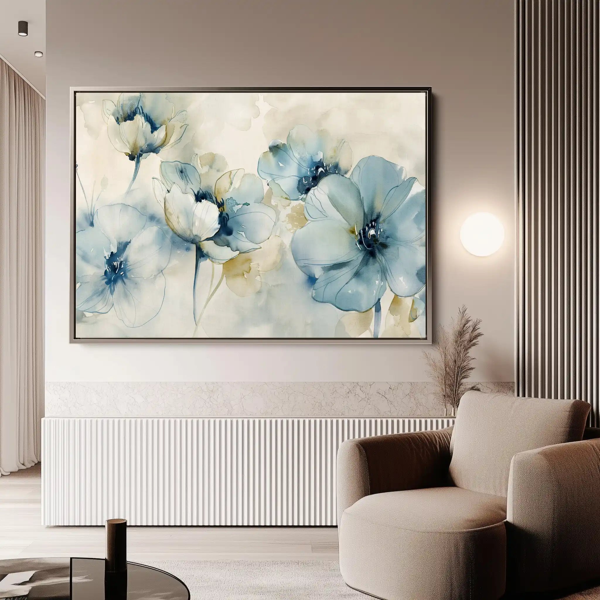 Floral 566 Canvas Art 60 x 40 cm / Black