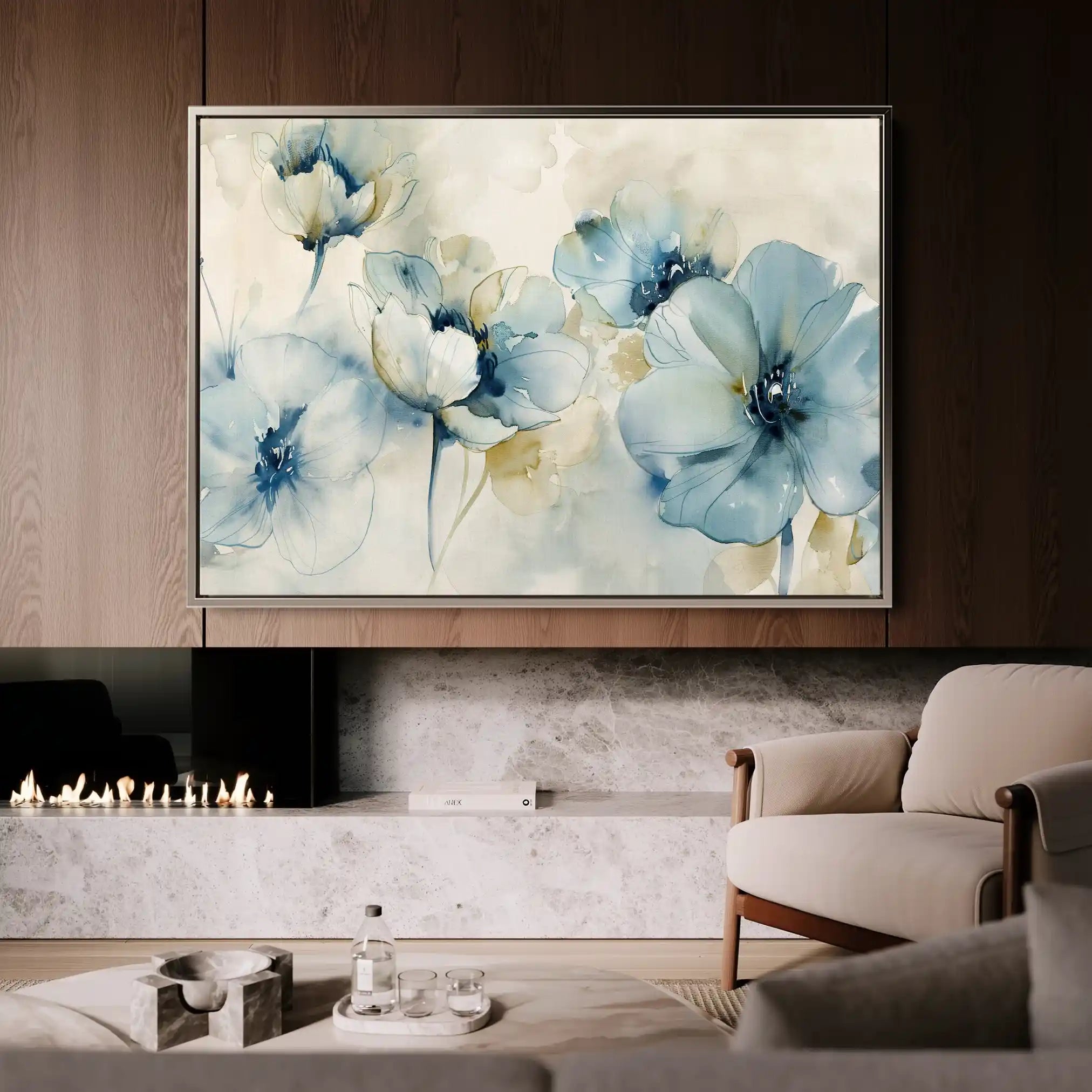 Floral 566 Canvas Art 60 x 40 cm / Black