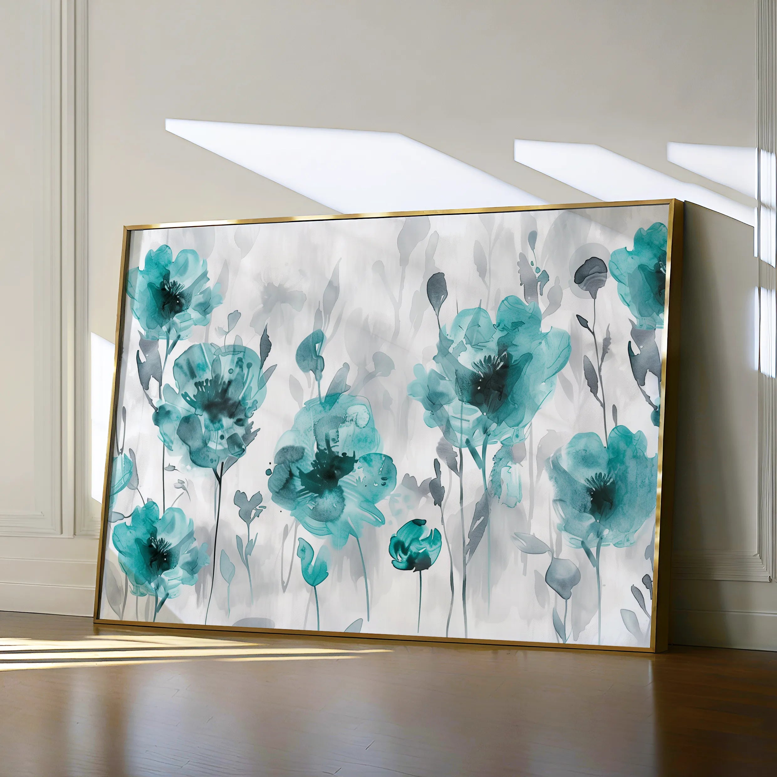 Floral 567 Canvas Art 18" x 24" / 45 x 60 cm / Black