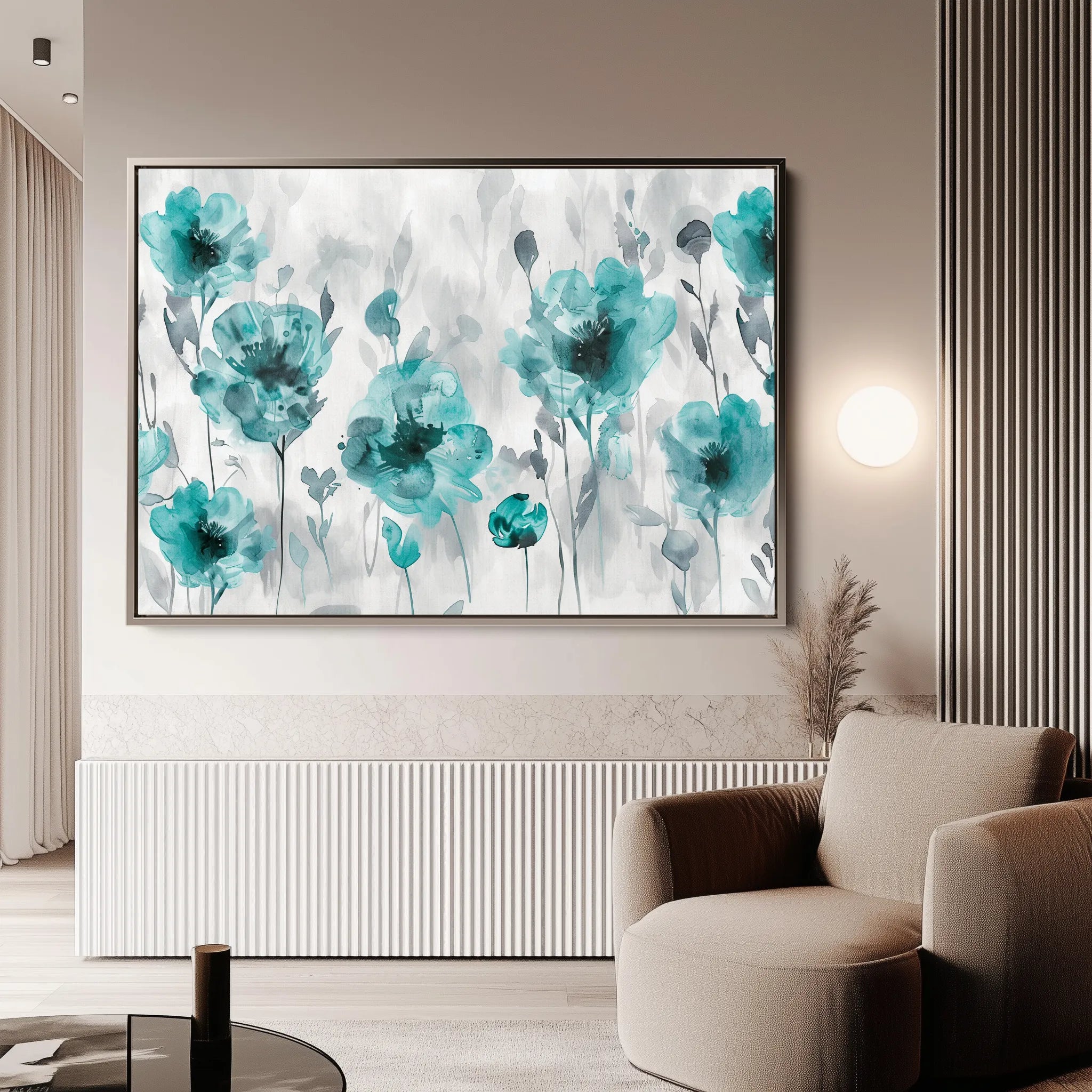 Floral 567 Canvas Art 18" x 24" / 45 x 60 cm / Black