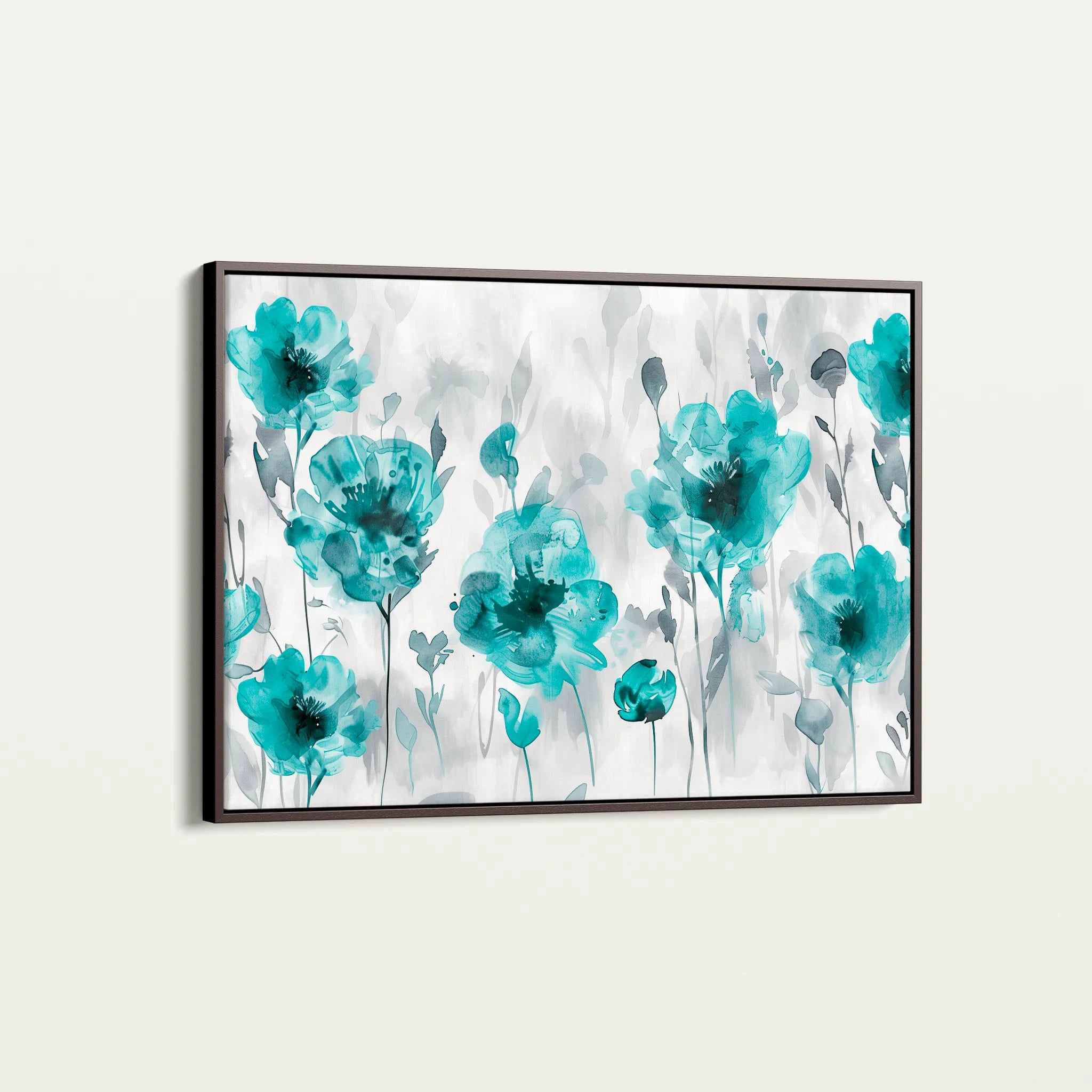 Floral 567 Canvas Art 18" x 24" / 45 x 60 cm / Black