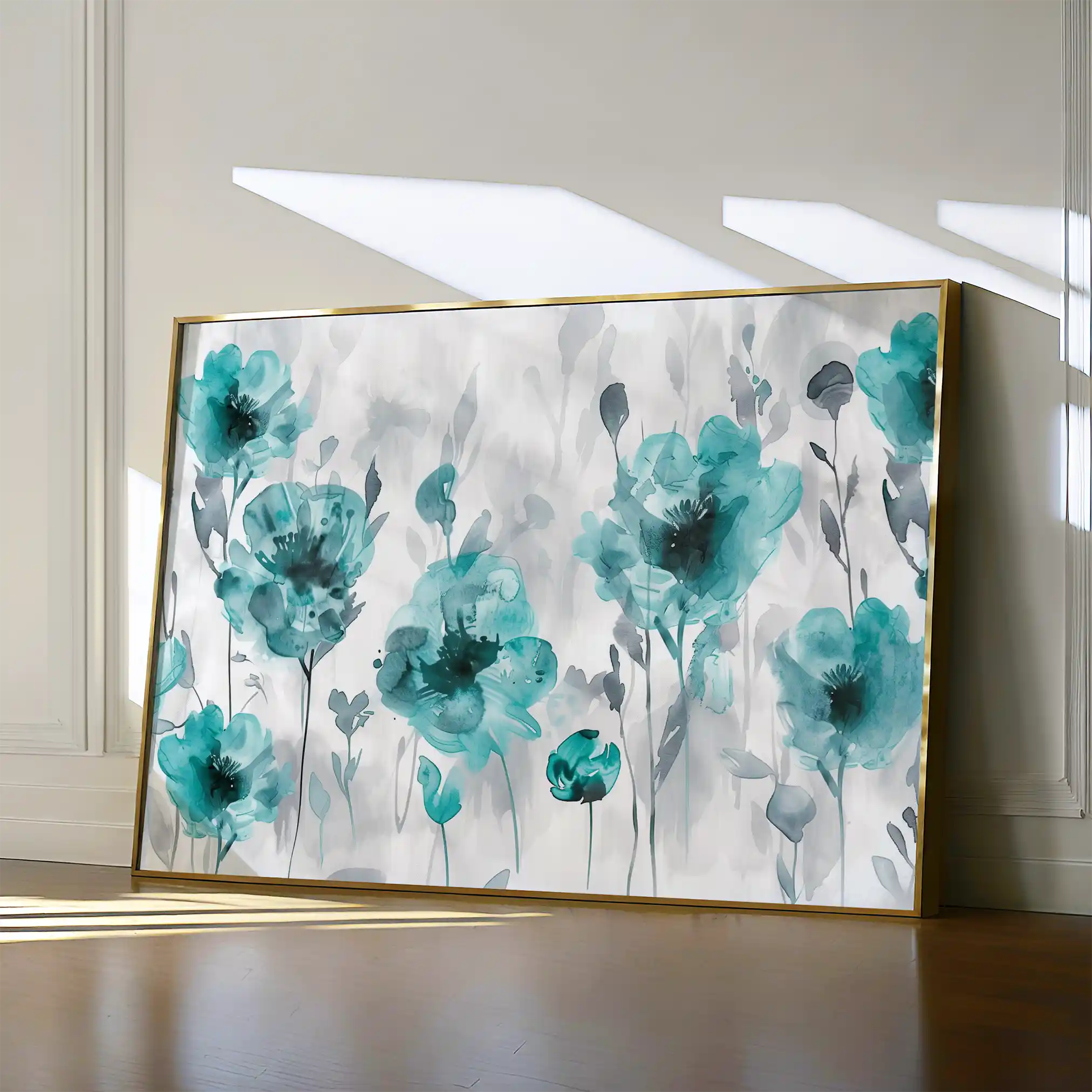 Floral 567 Canvas Art 60 x 40 cm / Black