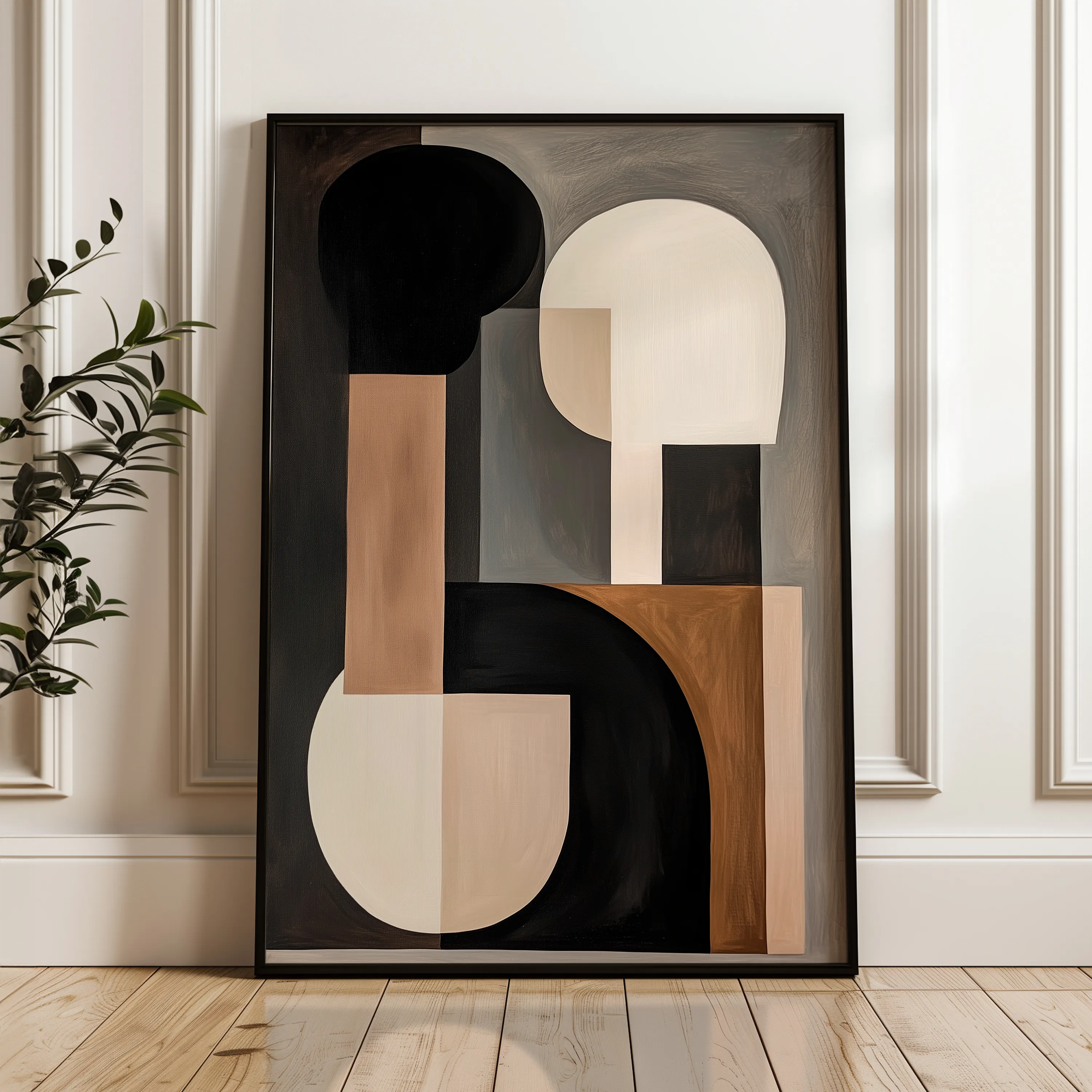 Abstract 568 Canvas Art 18" x 24" / 45 x 60 cm / Black