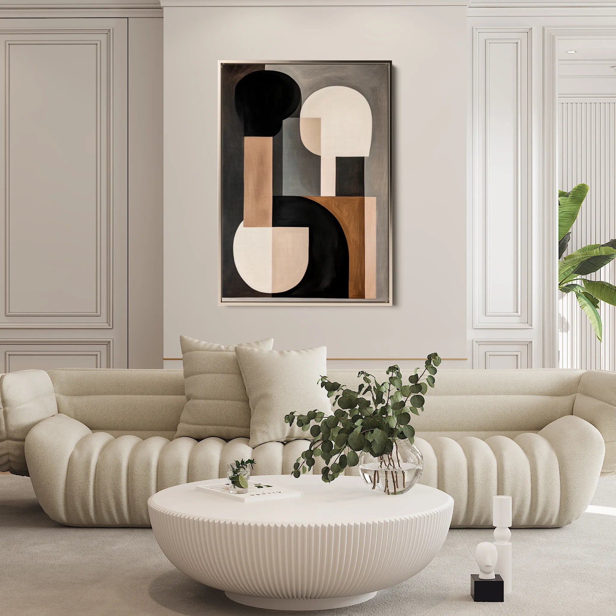 Abstract 568 Canvas Art 18" x 24" / 45 x 60 cm / Black