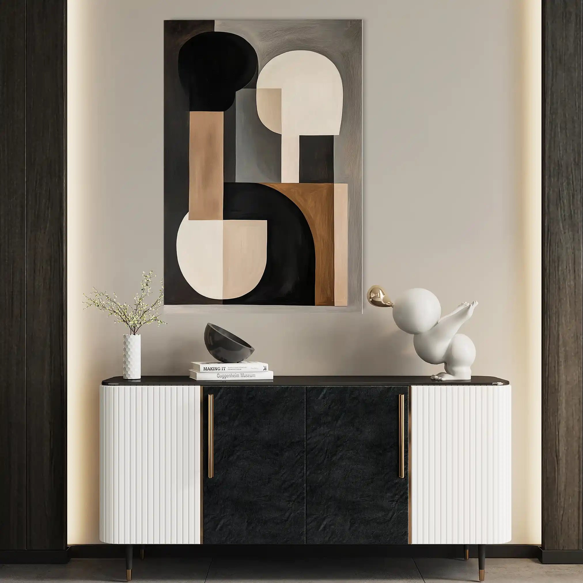 Abstract 568 Canvas Art 18" x 24" / 45 x 60 cm / Black