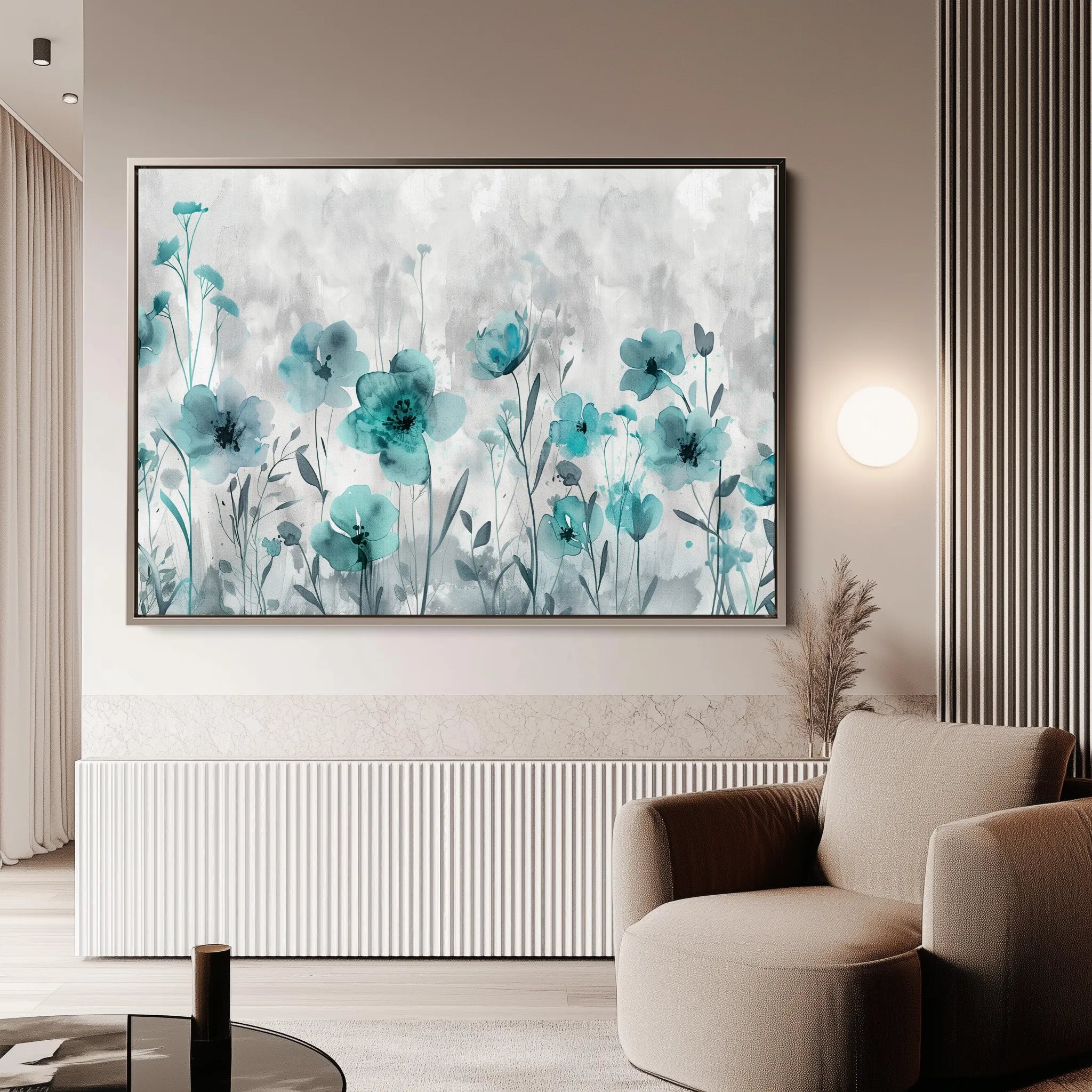 Floral 568 Canvas Art 18" x 24" / 45 x 60 cm / Black