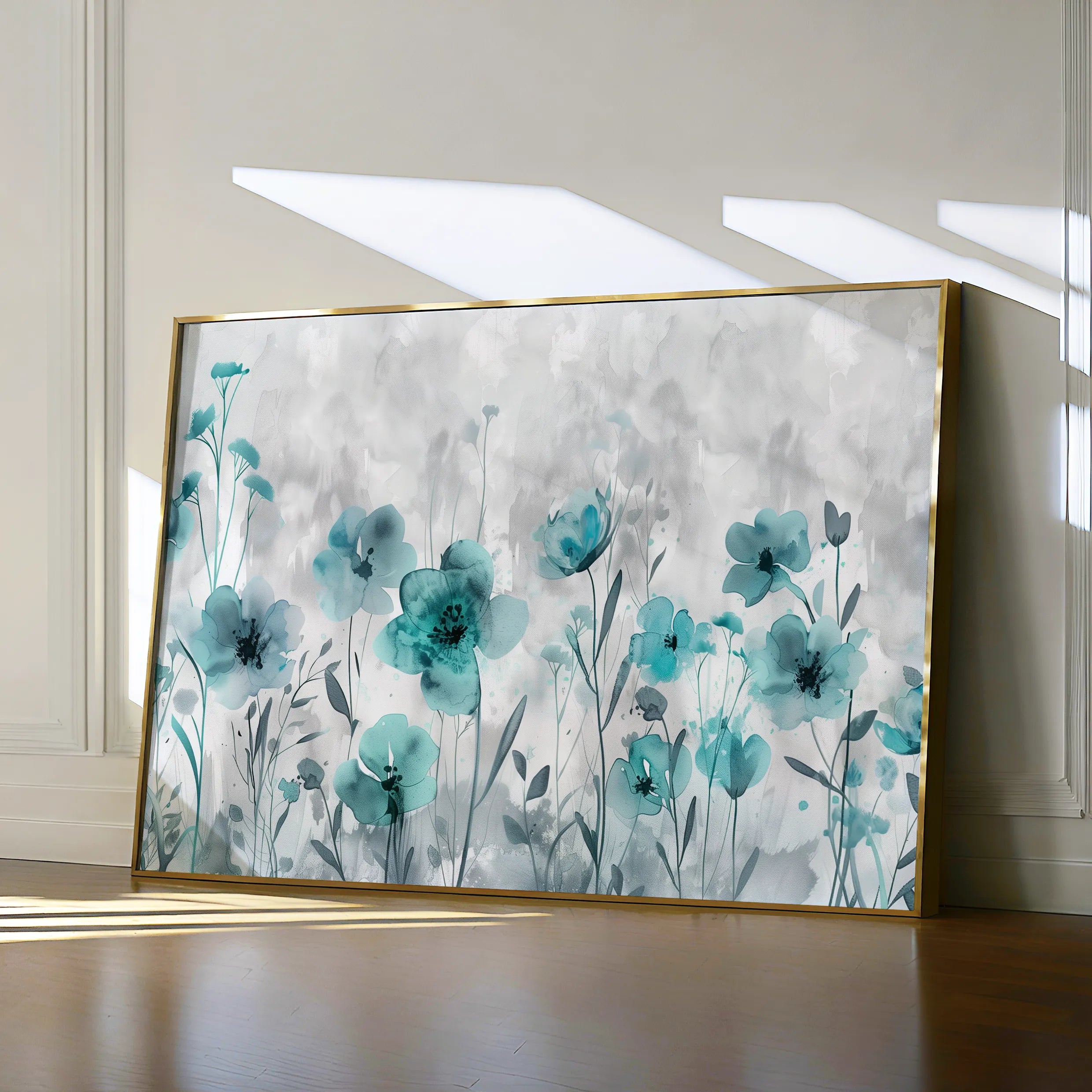 Floral 568 Canvas Art 18" x 24" / 45 x 60 cm / Black