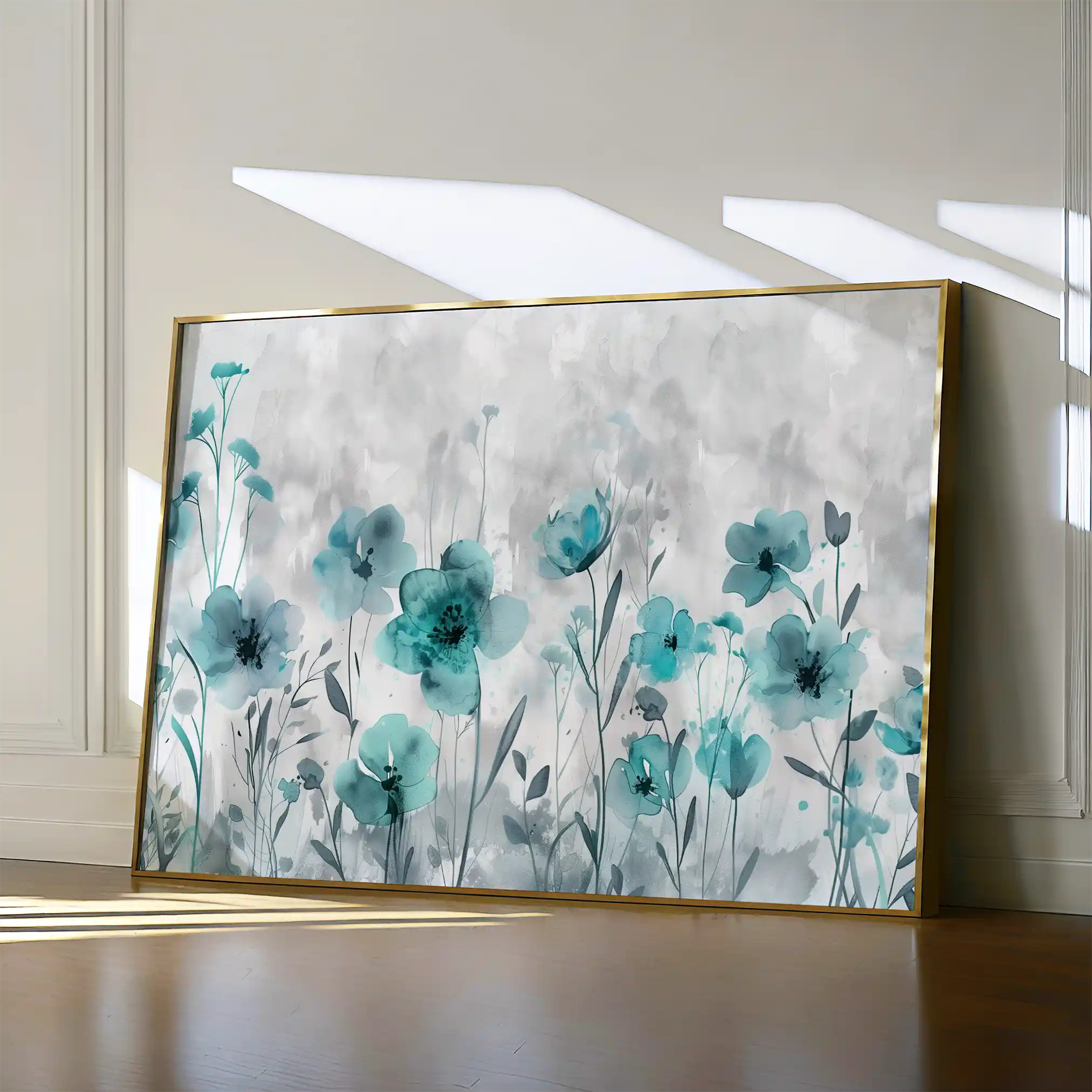 Floral 568 Canvas Art 60 x 40 cm / Black