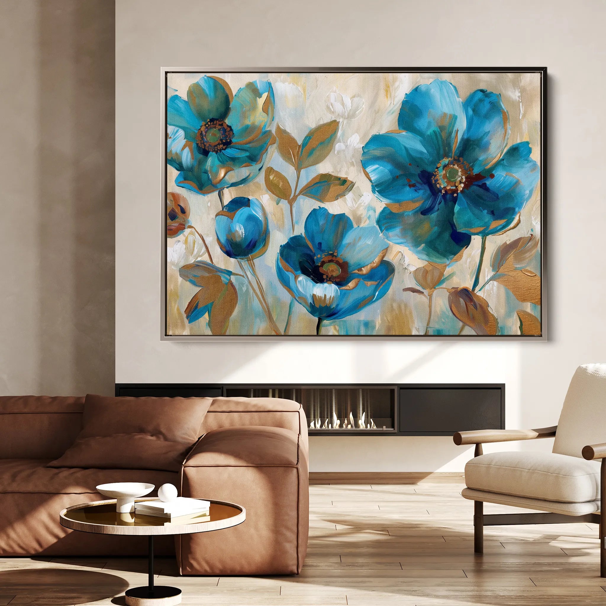 Floral 569 Canvas Art 18" x 24" / 45 x 60 cm / Black