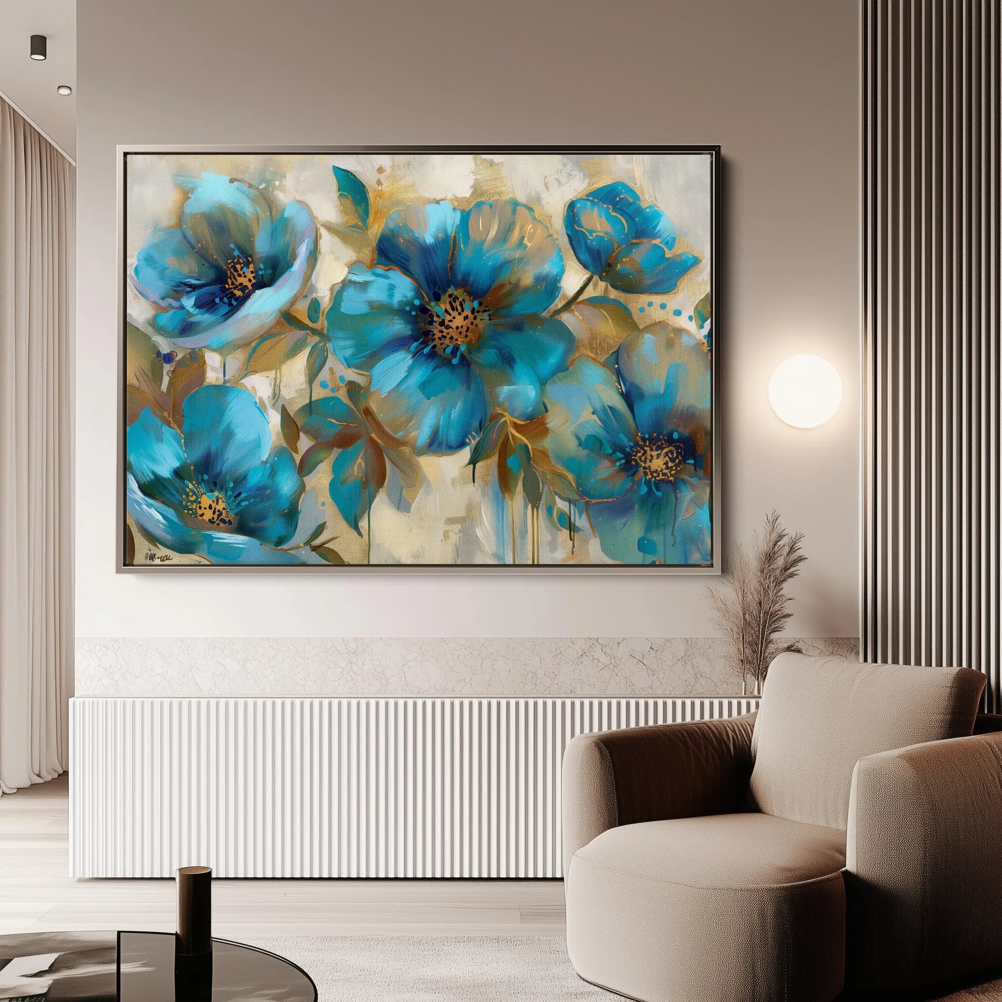 Floral 570 Canvas Art 18" x 24" / 45 x 60 cm / Black