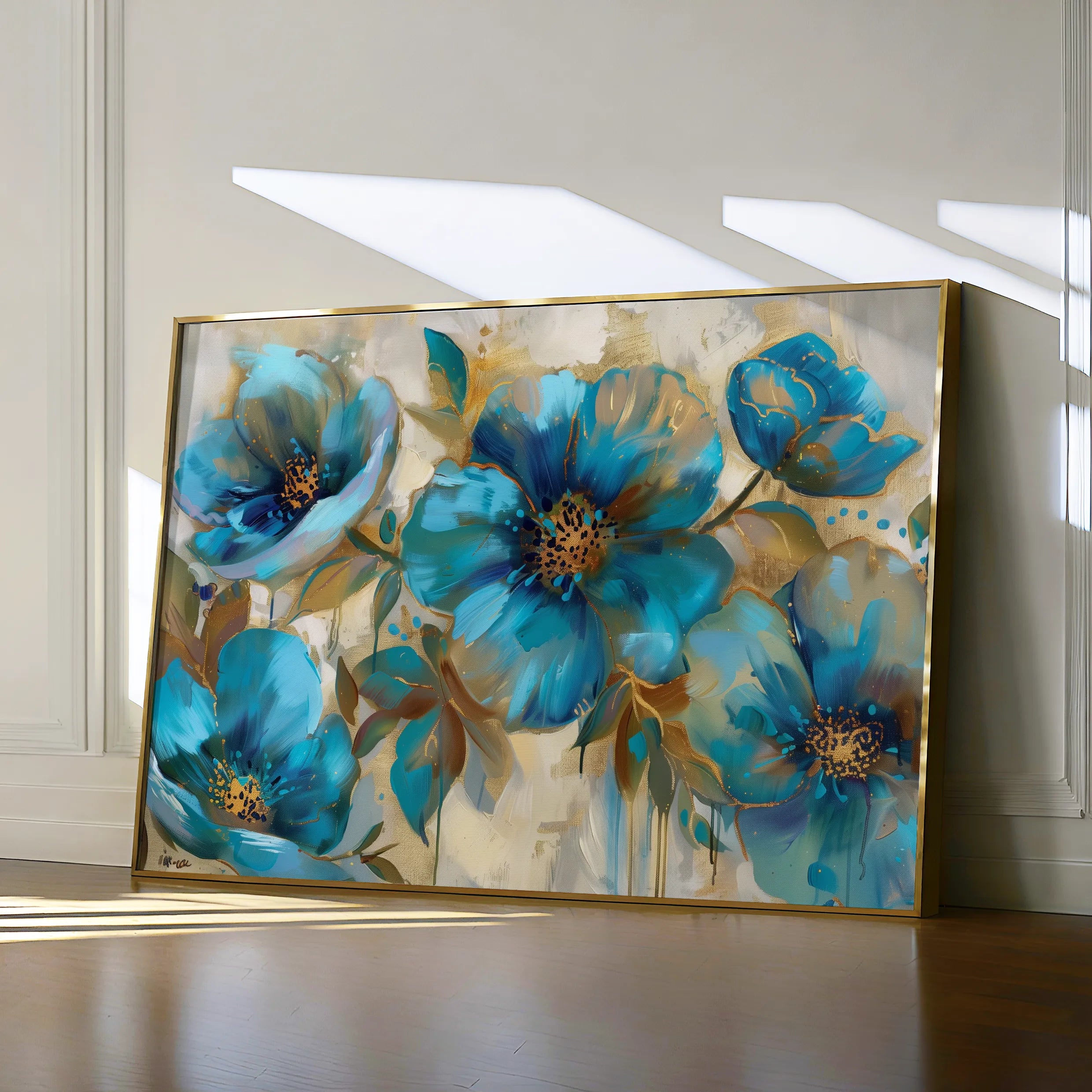 Floral 570 Canvas Art 18" x 24" / 45 x 60 cm / Black
