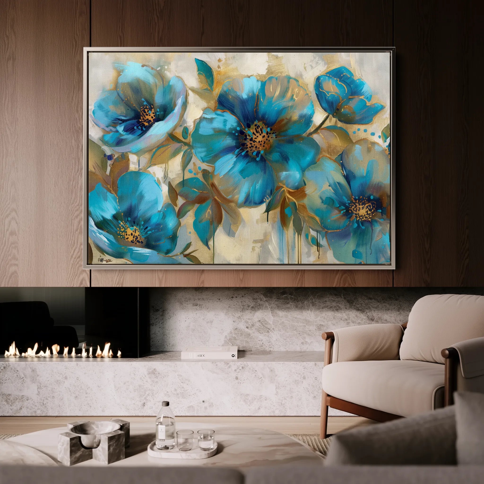 Floral 570 Canvas Art 18" x 24" / 45 x 60 cm / Black