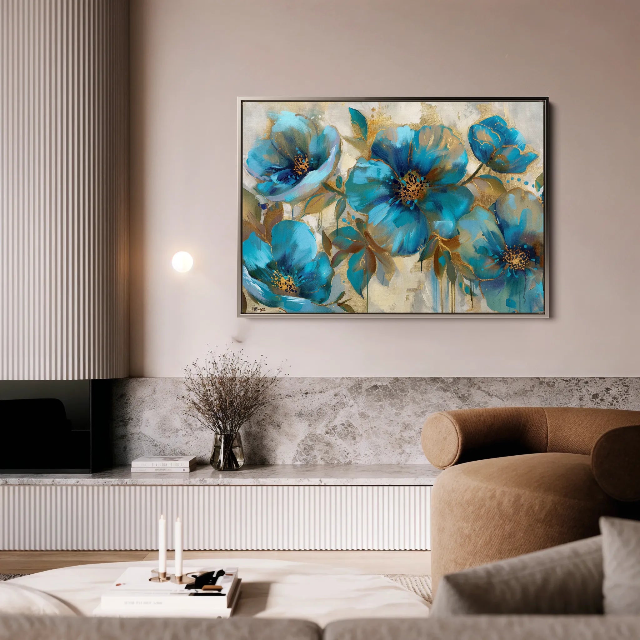 Floral 570 Canvas Art 18" x 24" / 45 x 60 cm / Black