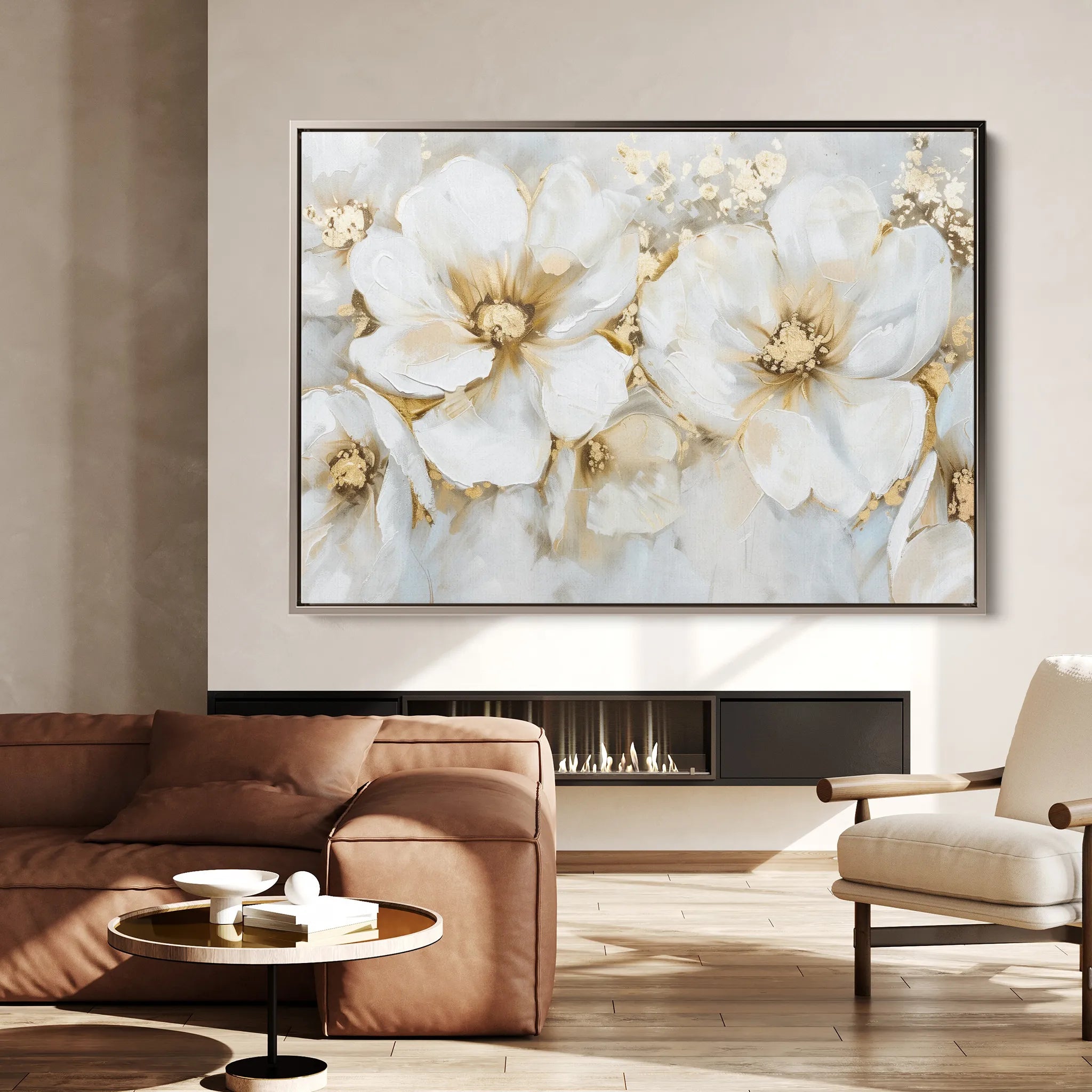 Floral 571 Canvas Art 18" x 24" / 45 x 60 cm / Black