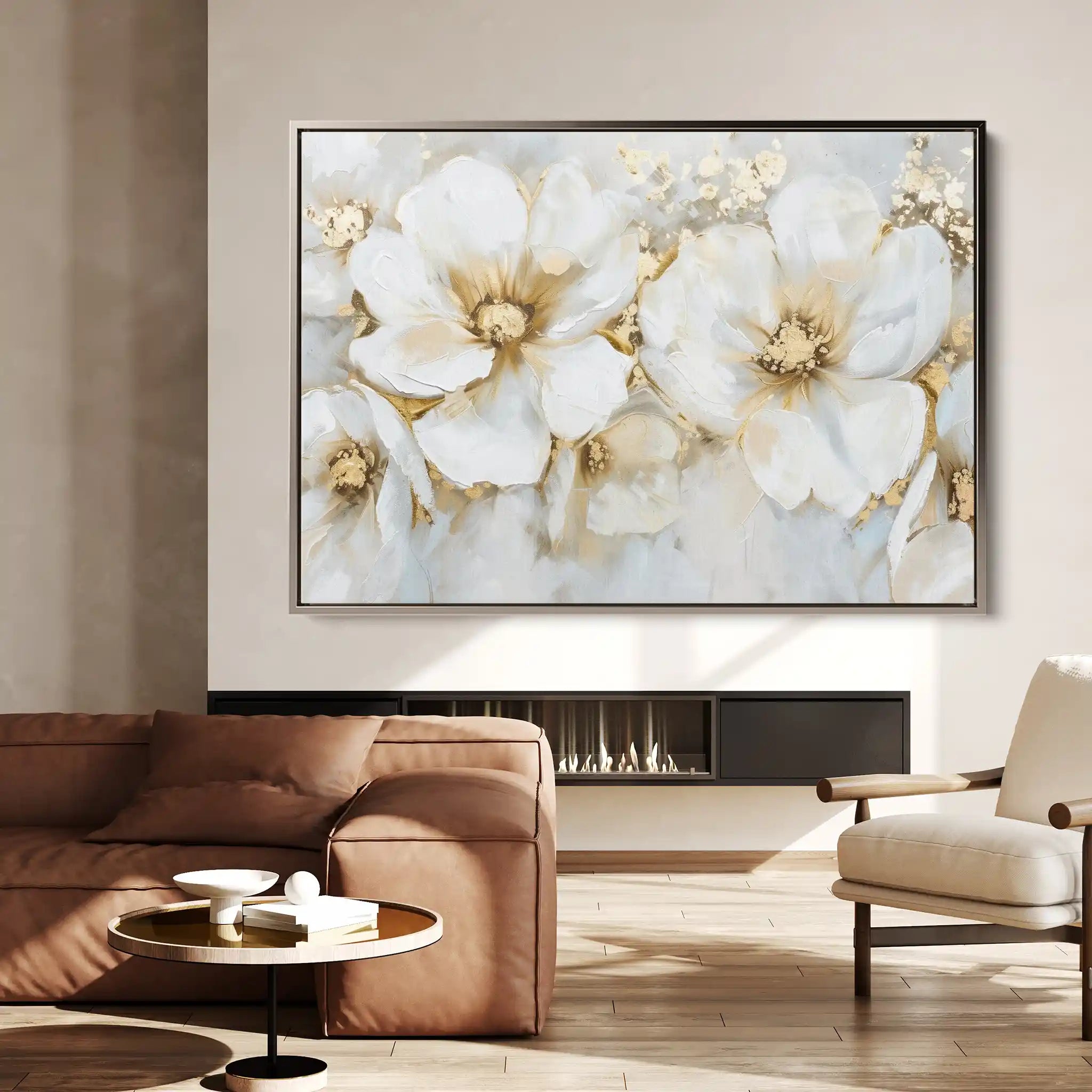Floral 571 Canvas Art 60 x 40 cm / Black