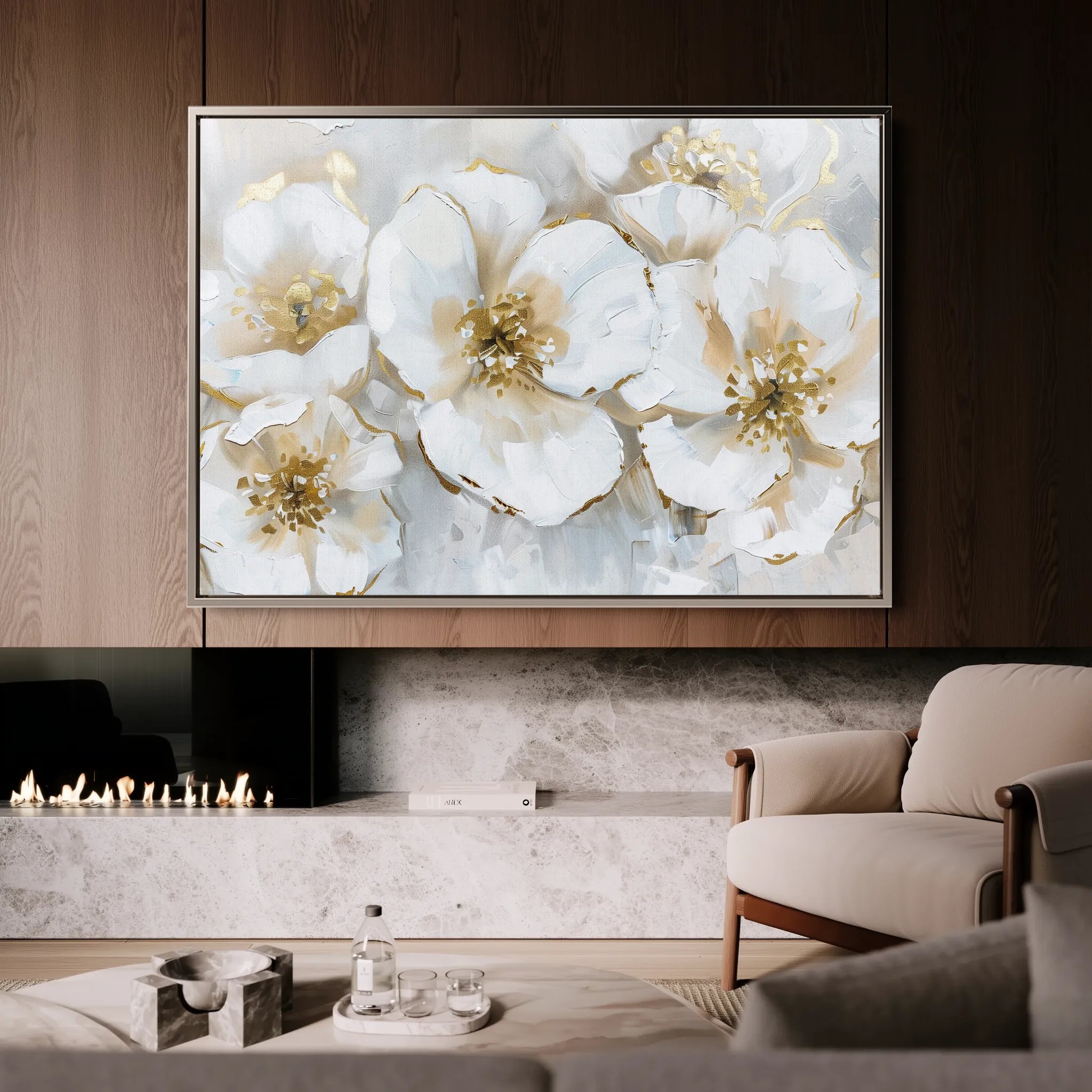Floral 572 Canvas Art 18" x 24" / 45 x 60 cm / Black