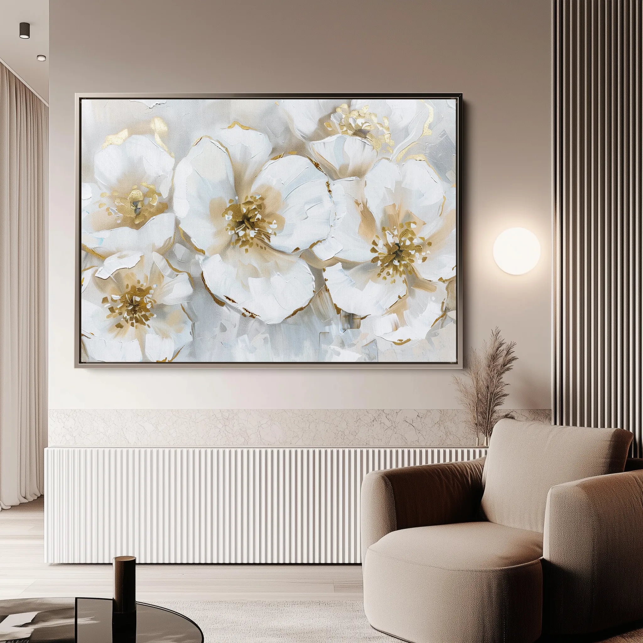 Floral 572 Canvas Art 18" x 24" / 45 x 60 cm / Black