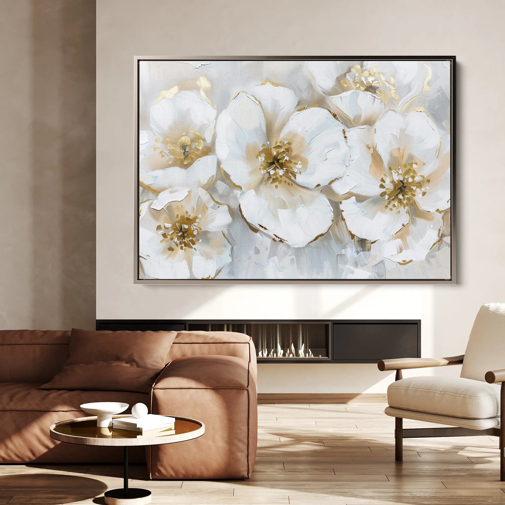 Floral 572 Canvas Art 18" x 24" / 45 x 60 cm / Black