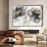 Floral 573 Canvas Art 18" x 24" / 45 x 60 cm / Black