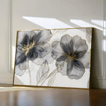 Floral 573 Canvas Art 18" x 24" / 45 x 60 cm / Black