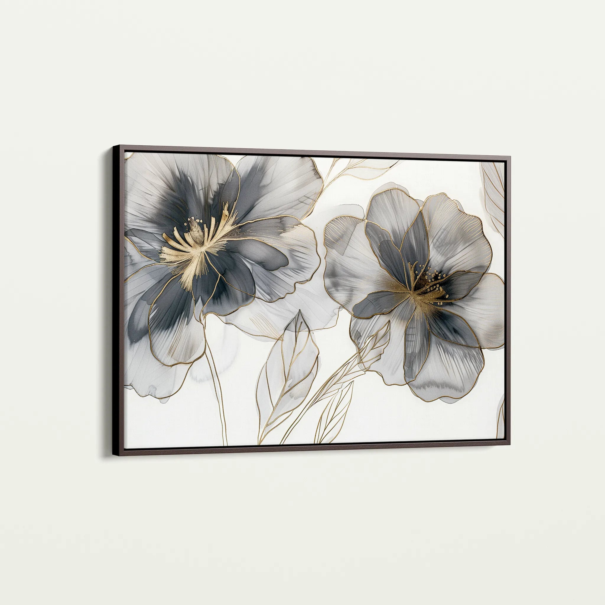 Floral 573 Canvas Art 18" x 24" / 45 x 60 cm / Black