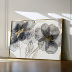 Floral 573 Canvas Art 60 x 40 cm / Black