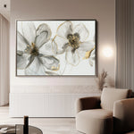 Floral 574 Canvas Art 18" x 24" / 45 x 60 cm / Black