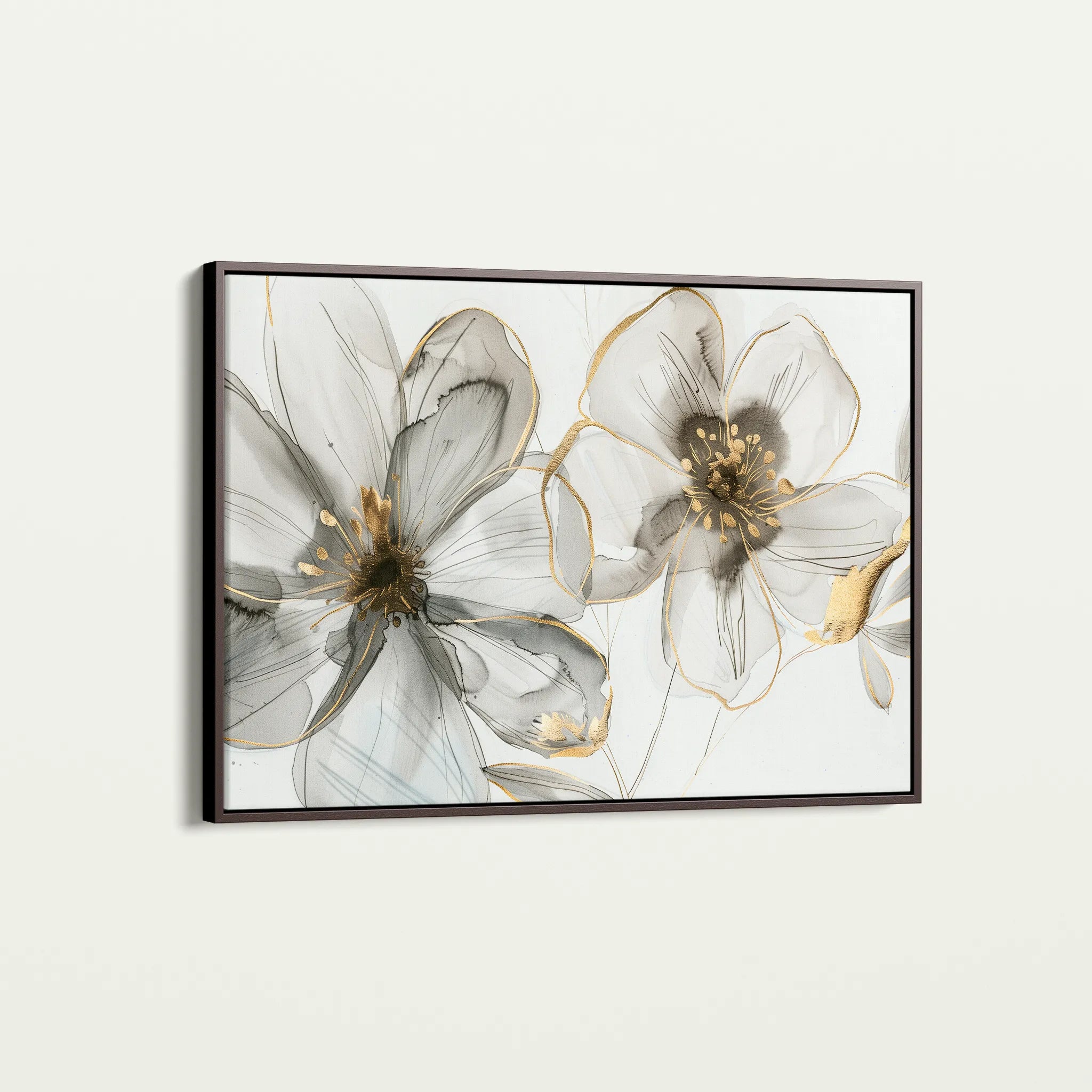 Floral 574 Canvas Art 18" x 24" / 45 x 60 cm / Black