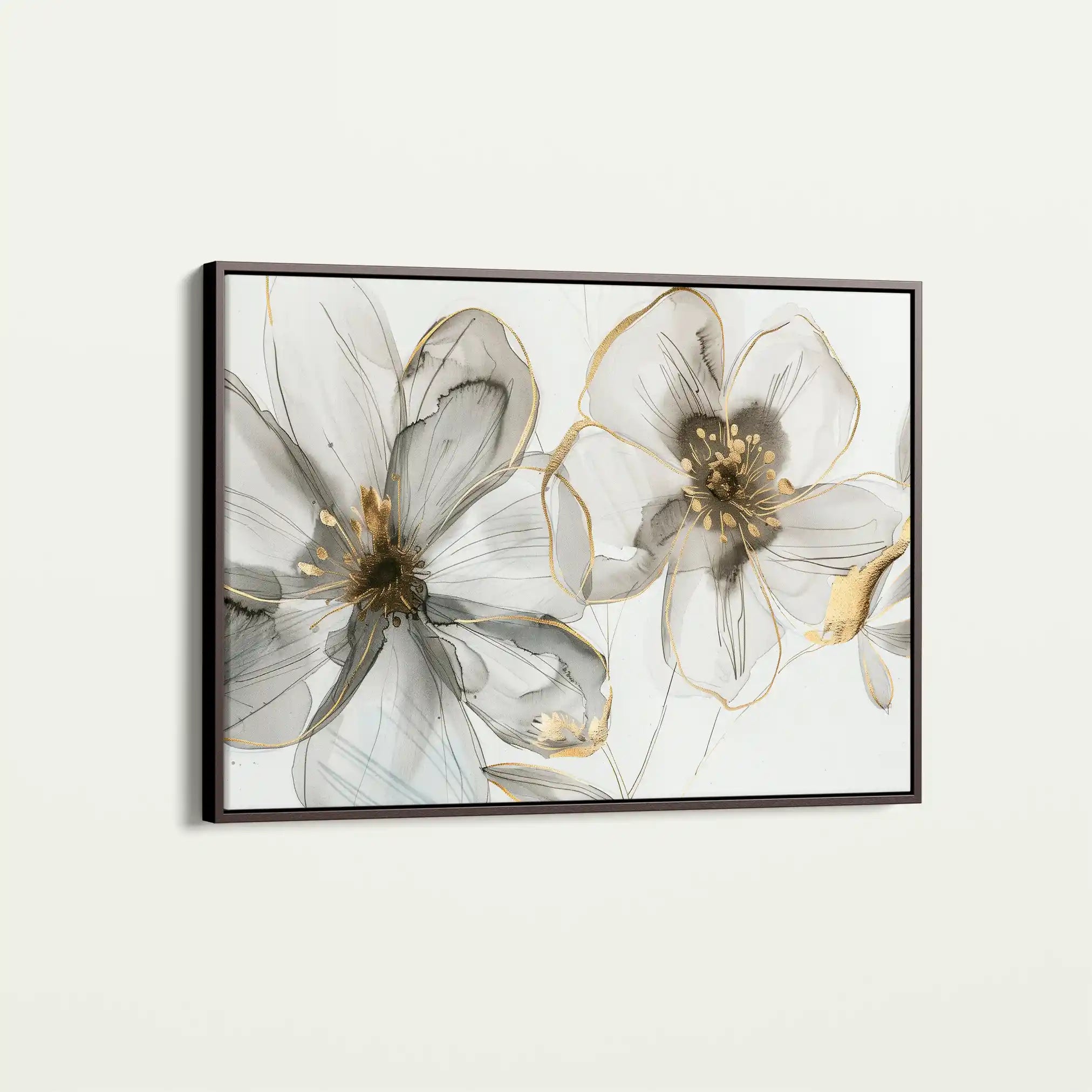 Floral 574 Canvas Art 60 x 40 cm / Black