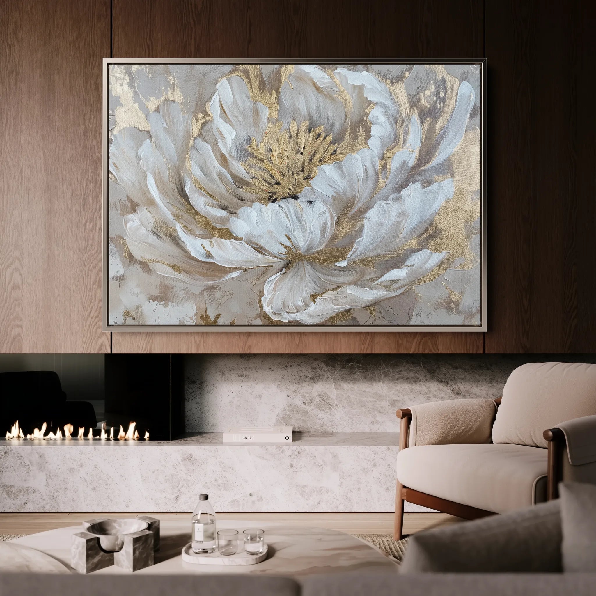Floral 575 Canvas Art 18" x 24" / 45 x 60 cm / Black