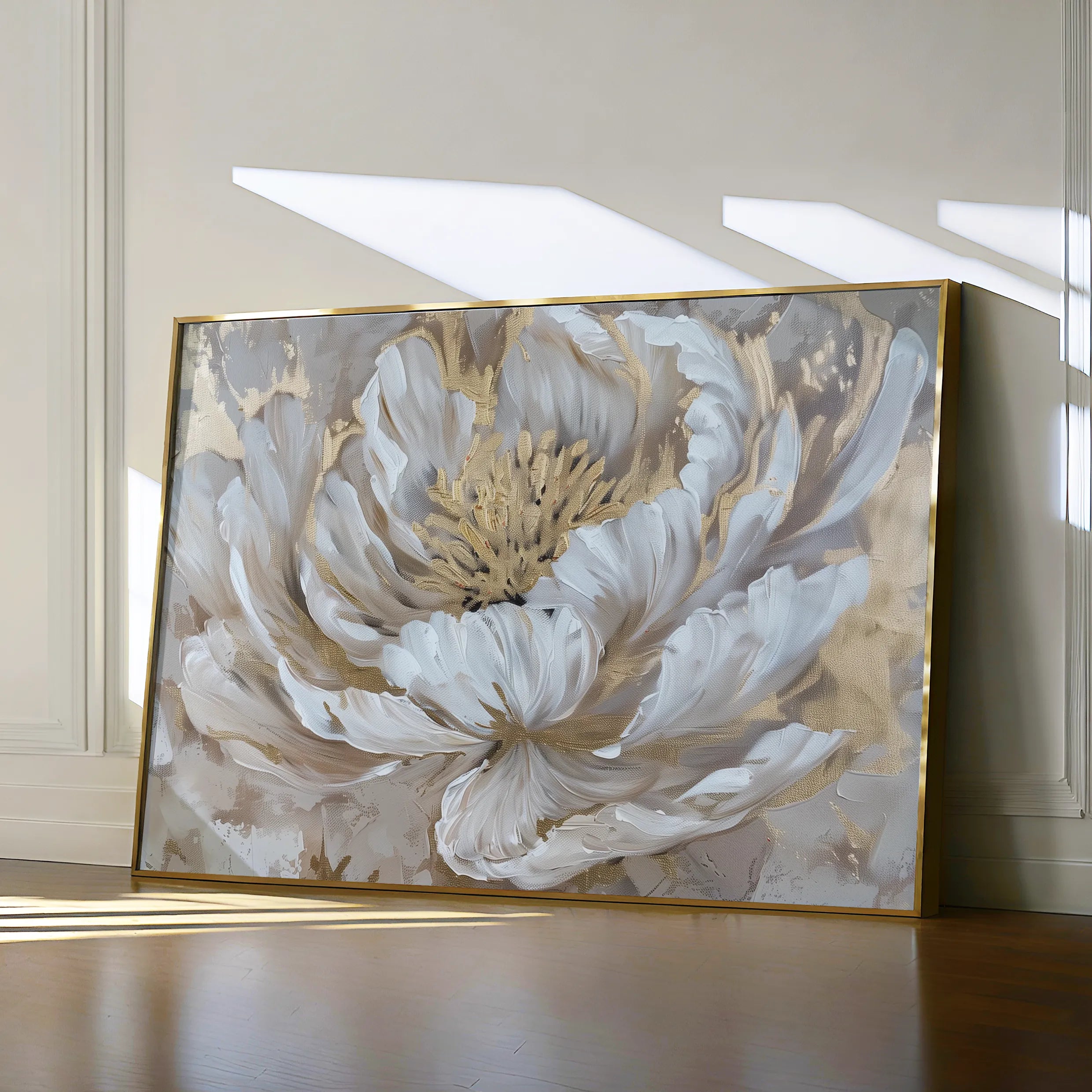 Floral 575 Canvas Art 18" x 24" / 45 x 60 cm / Black