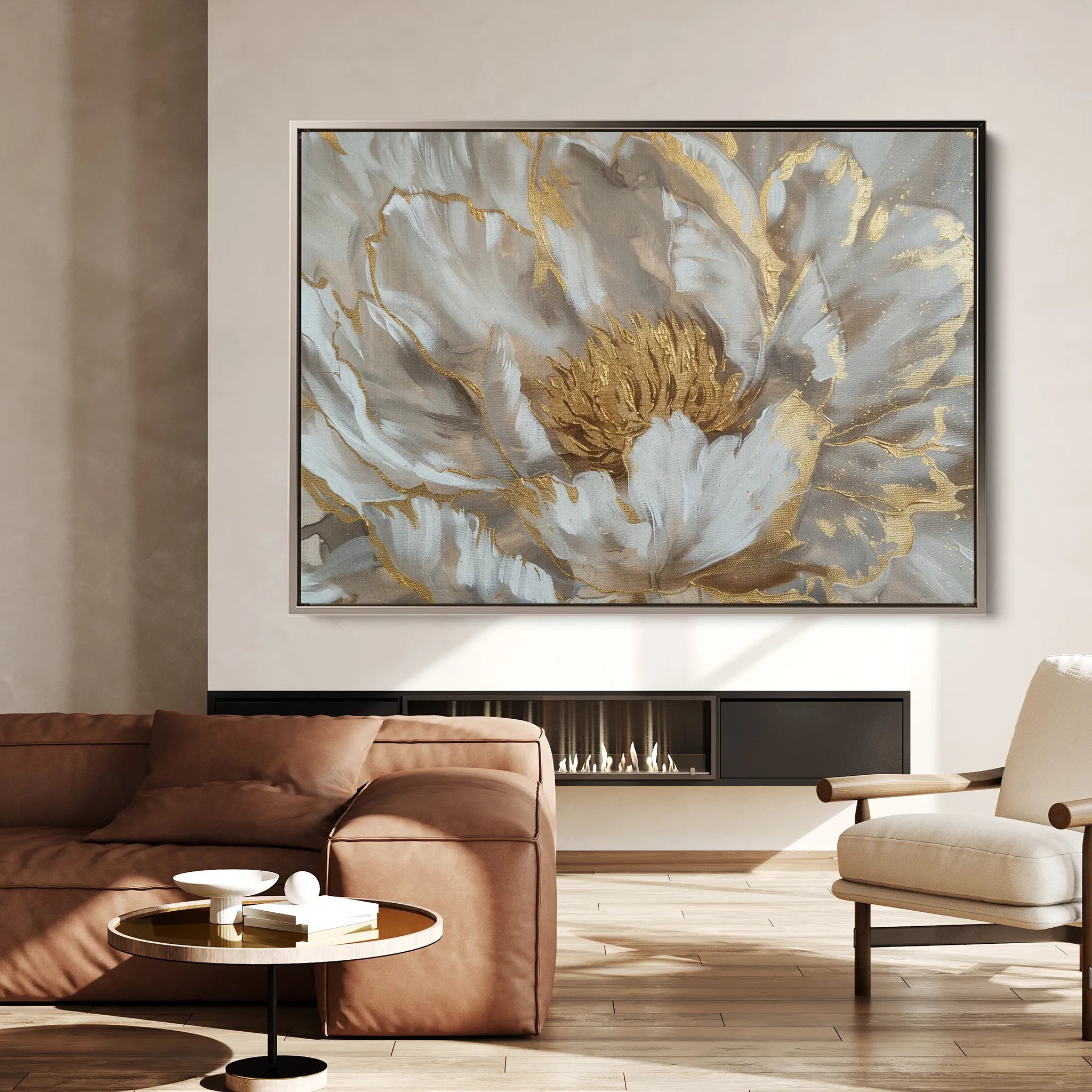 Floral 576 Canvas Art 18" x 24" / 45 x 60 cm / Black
