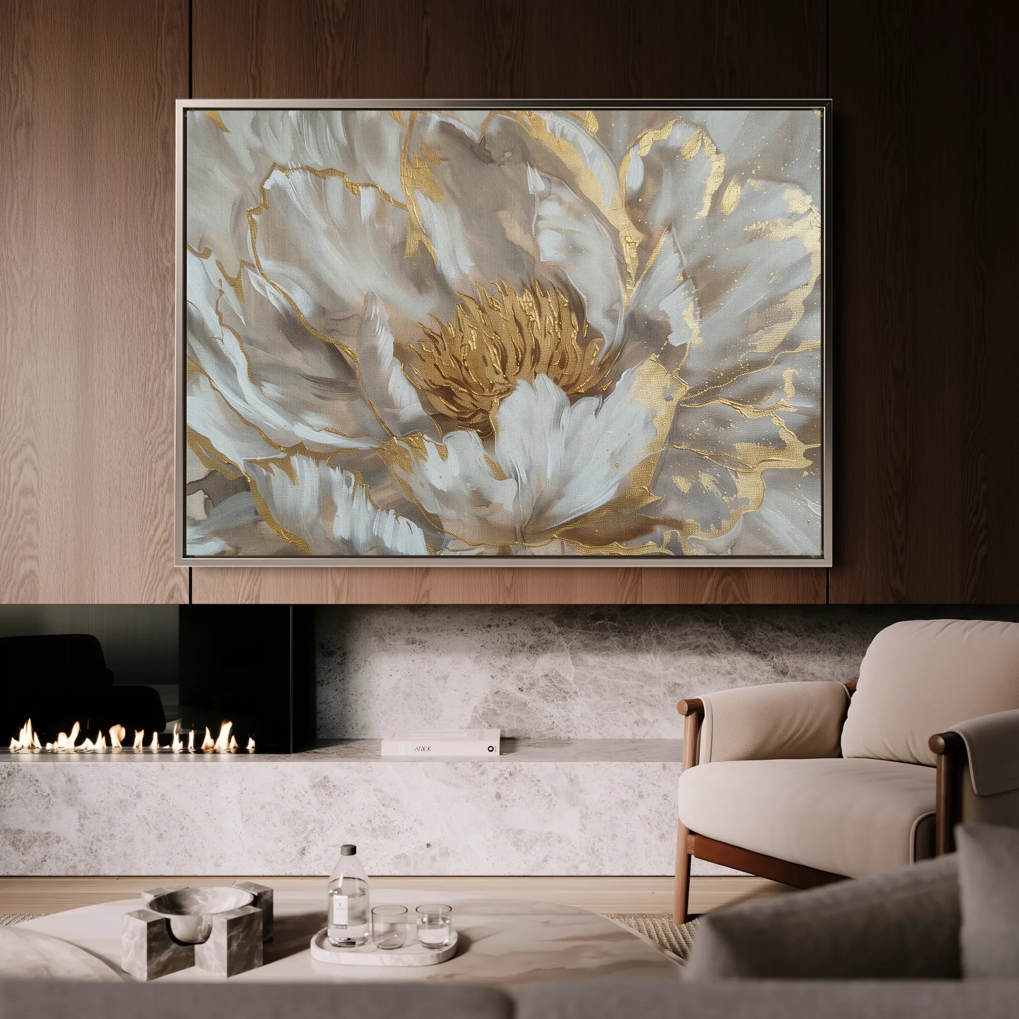 Floral 576 Canvas Art 18" x 24" / 45 x 60 cm / Black