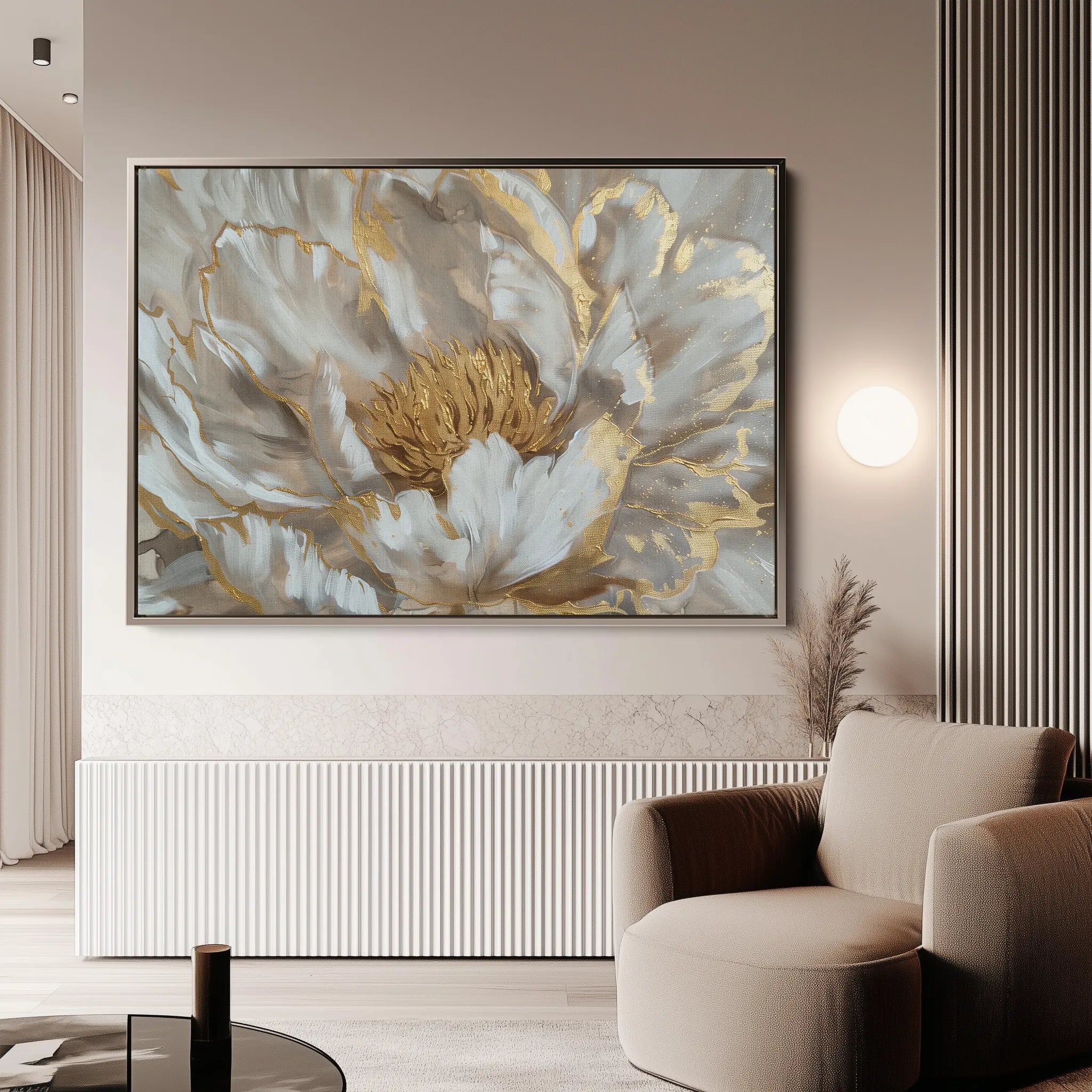 Floral 576 Canvas Art 18" x 24" / 45 x 60 cm / Black