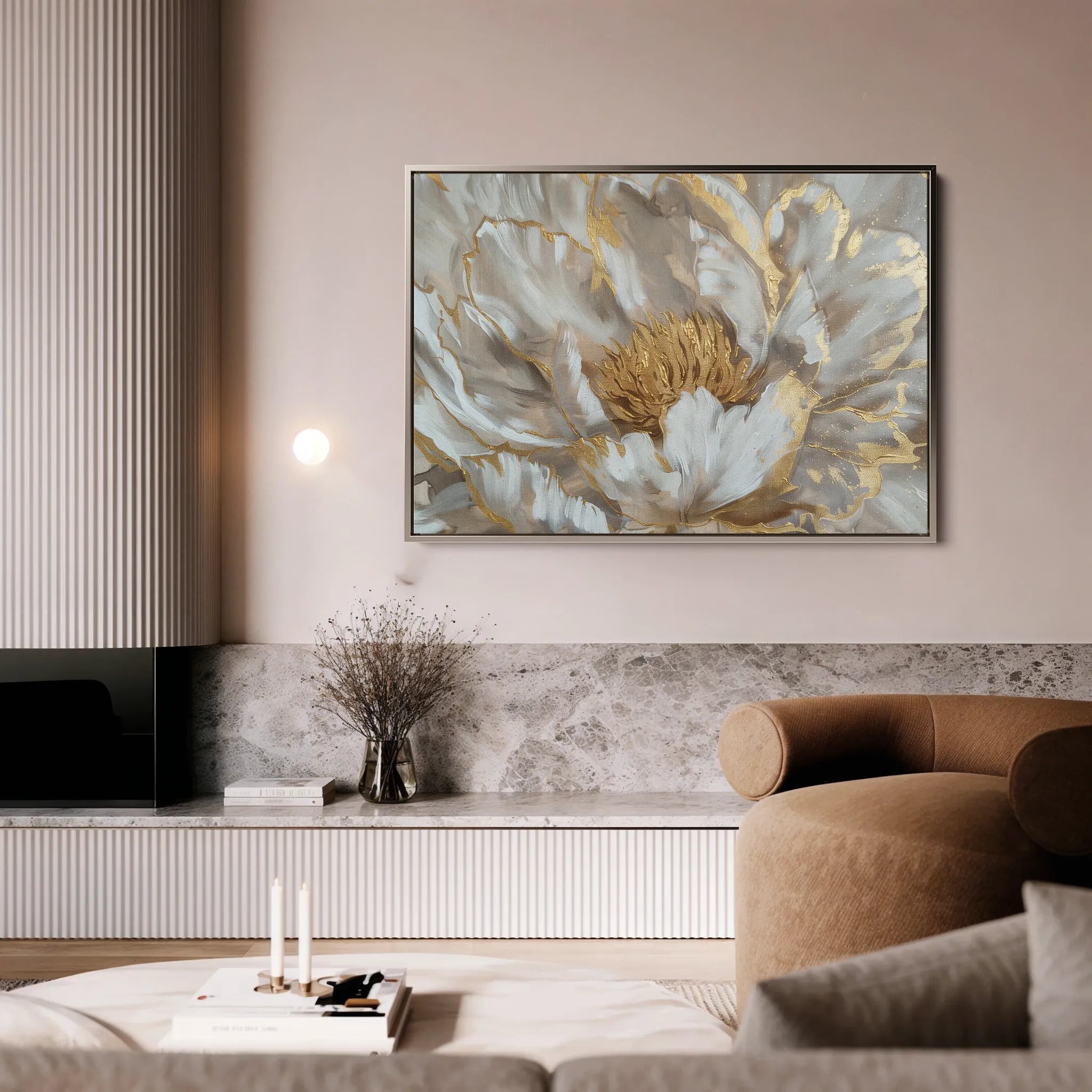 Floral 576 Canvas Art 18" x 24" / 45 x 60 cm / Black