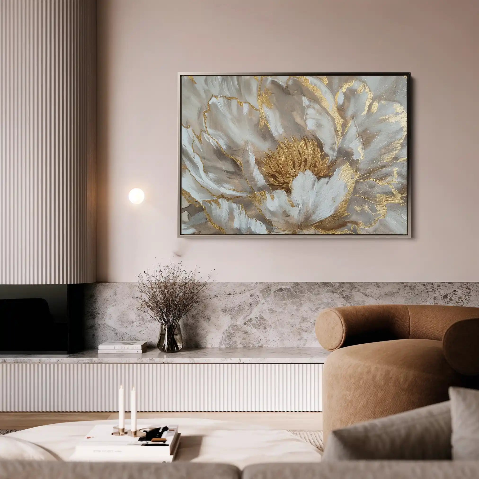 Floral 576 Canvas Art 60 x 40 cm / Black