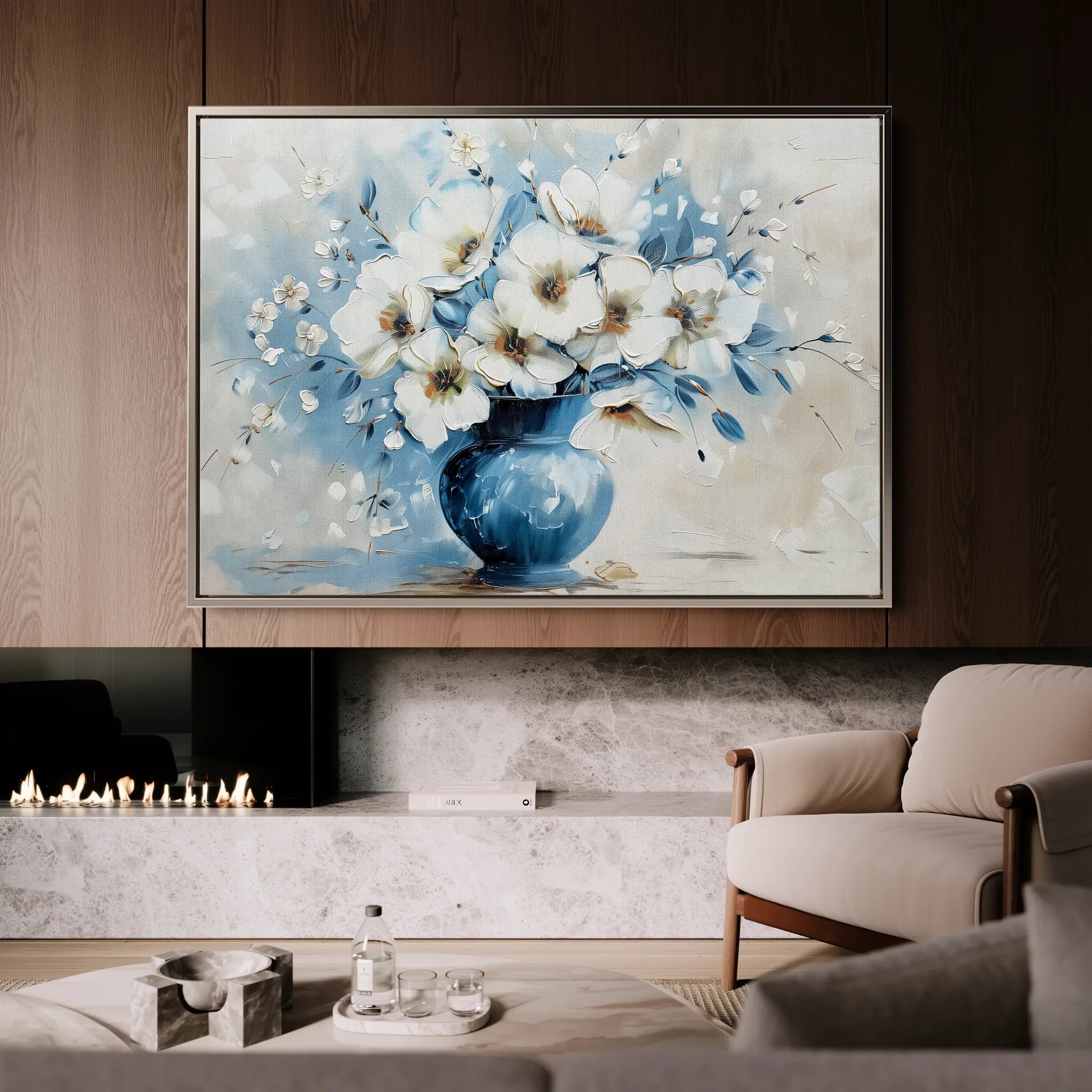 Floral 577 Canvas Art 18" x 24" / 45 x 60 cm / Black