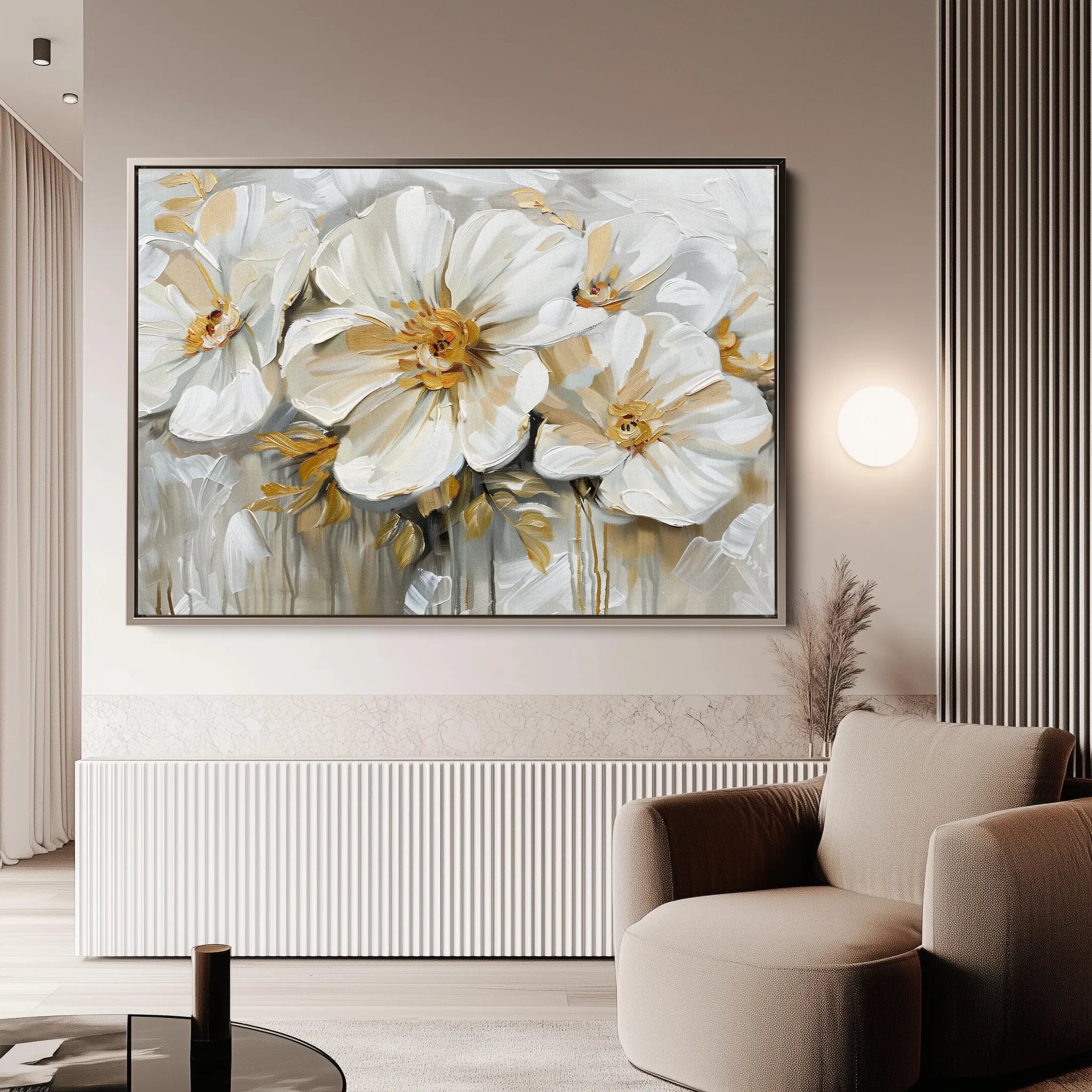 Floral 579 Canvas Art 18" x 24" / 45 x 60 cm / Black