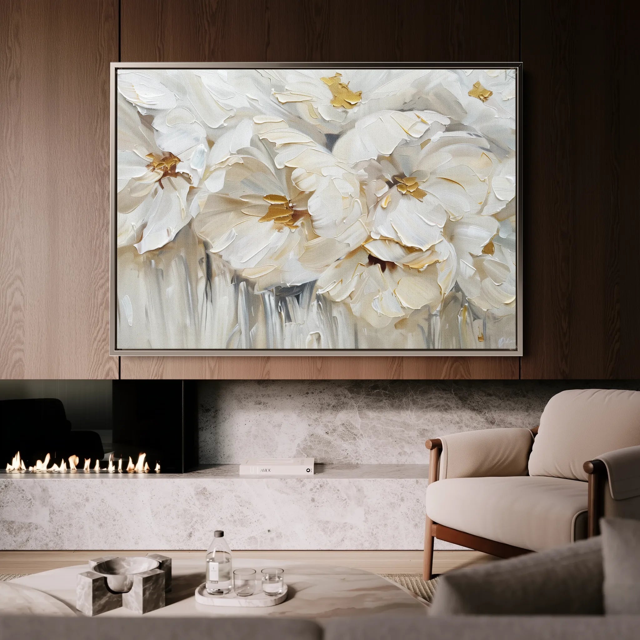 Floral 580 Canvas Art 18" x 24" / 45 x 60 cm / Black