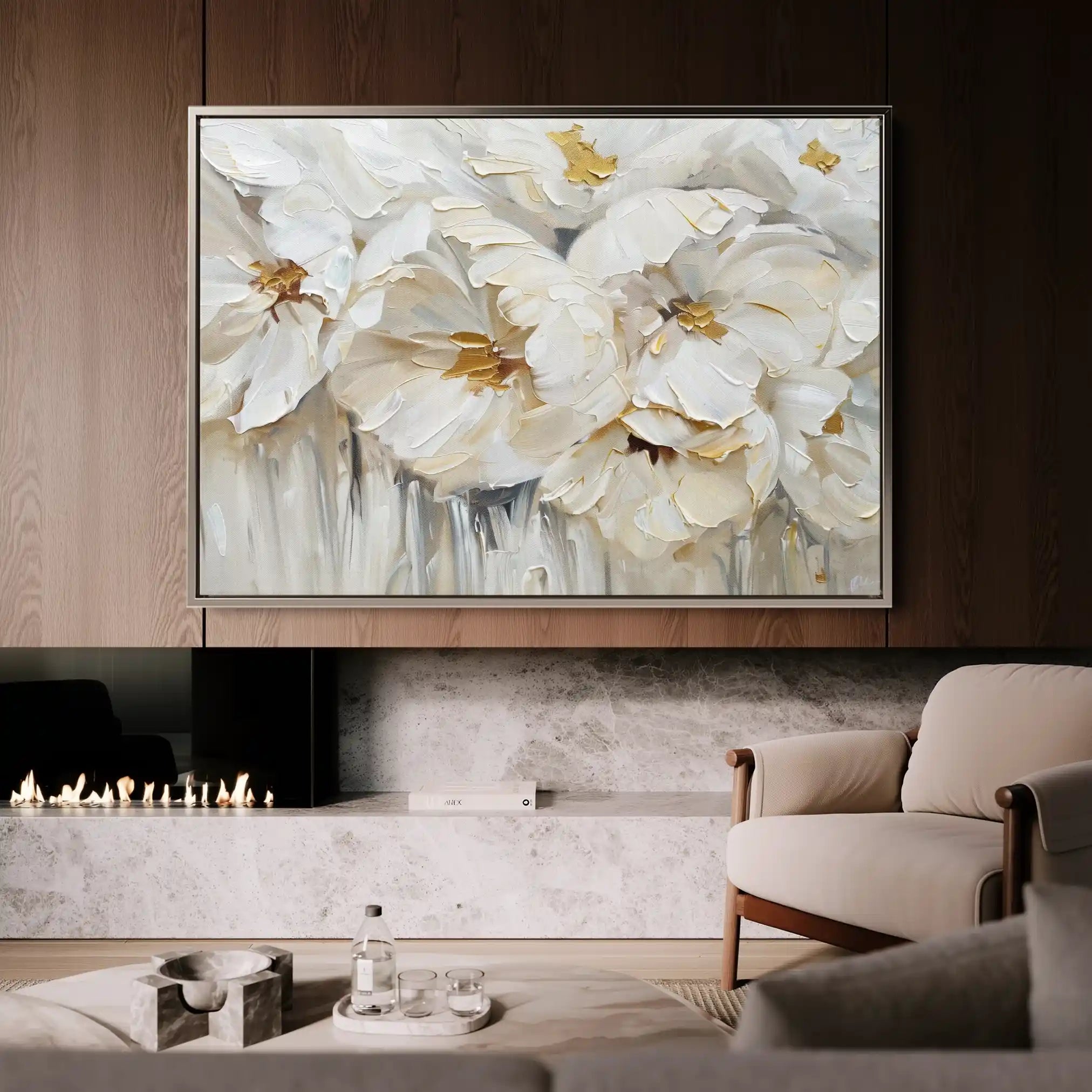 Floral 580 Canvas Art 18" x 24" / 45 x 60 cm / Black