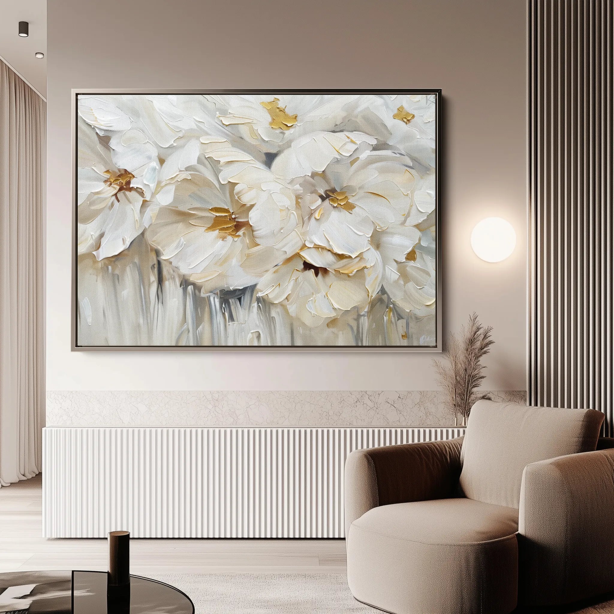 Floral 580 Canvas Art 18" x 24" / 45 x 60 cm / Black