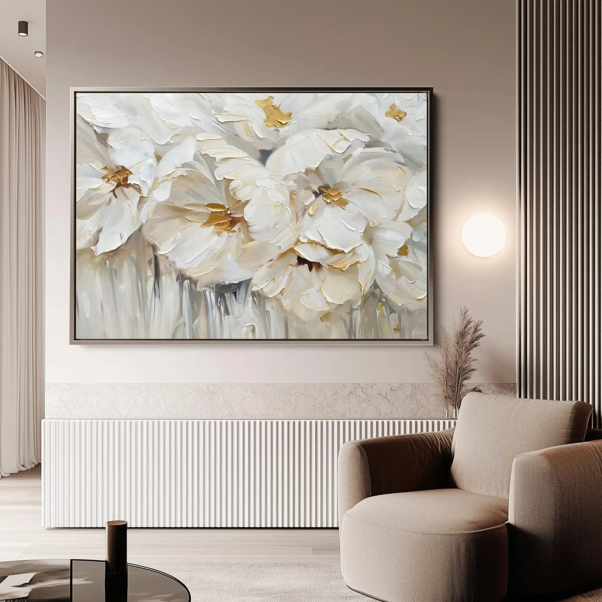 Floral 580 Canvas Art 18" x 24" / 45 x 60 cm / Black