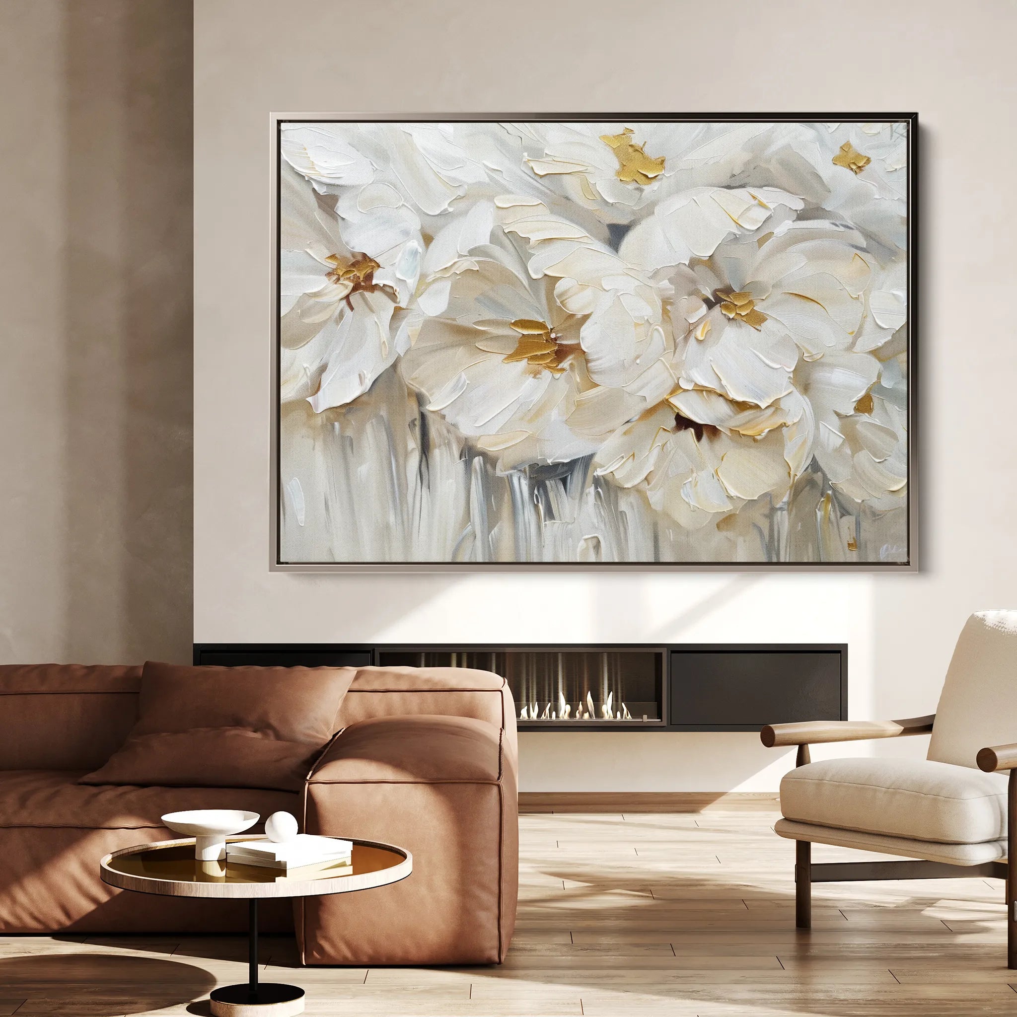 Floral 580 Canvas Art 18" x 24" / 45 x 60 cm / Black