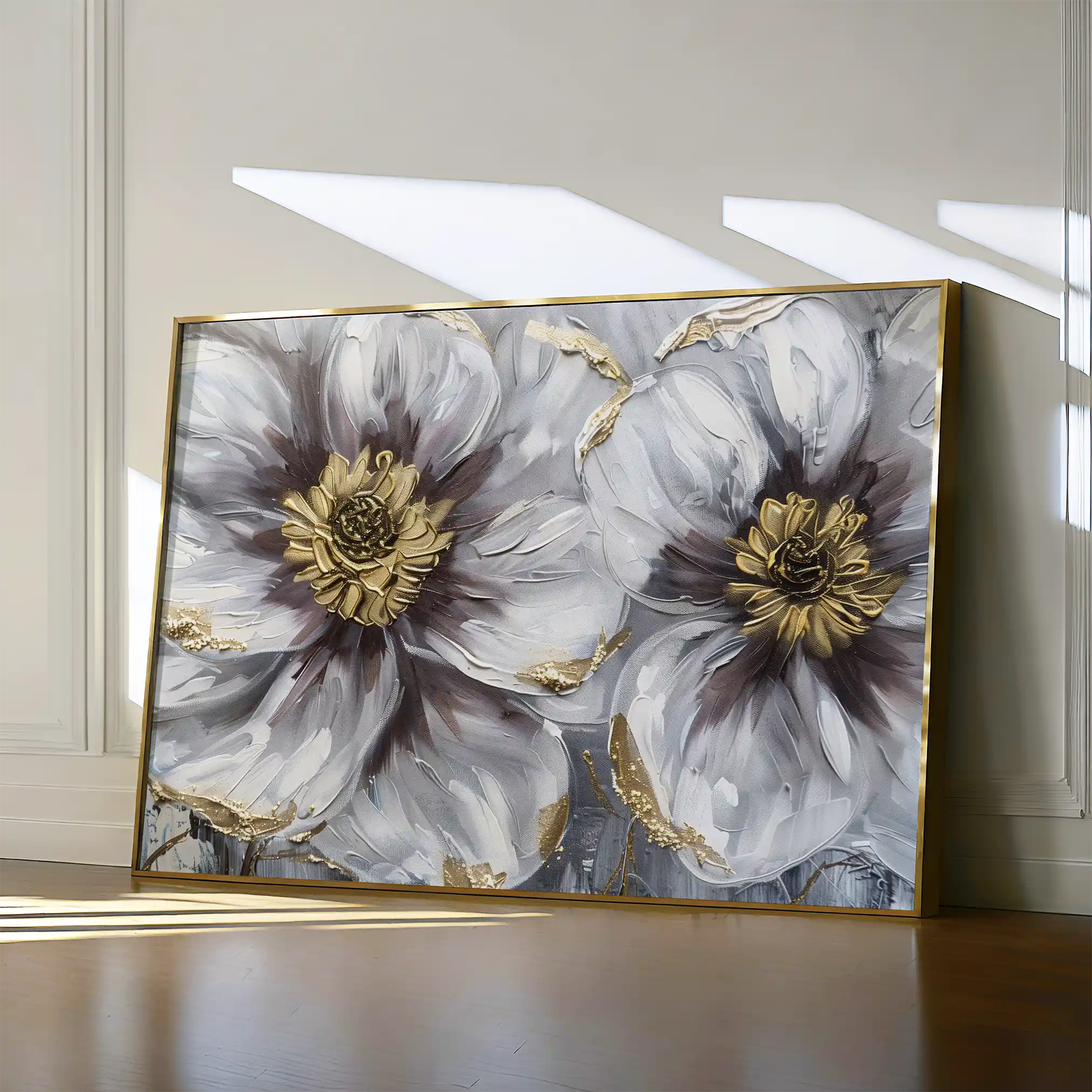 Floral 581 Canvas Art 18" x 24" / 45 x 60 cm / Black
