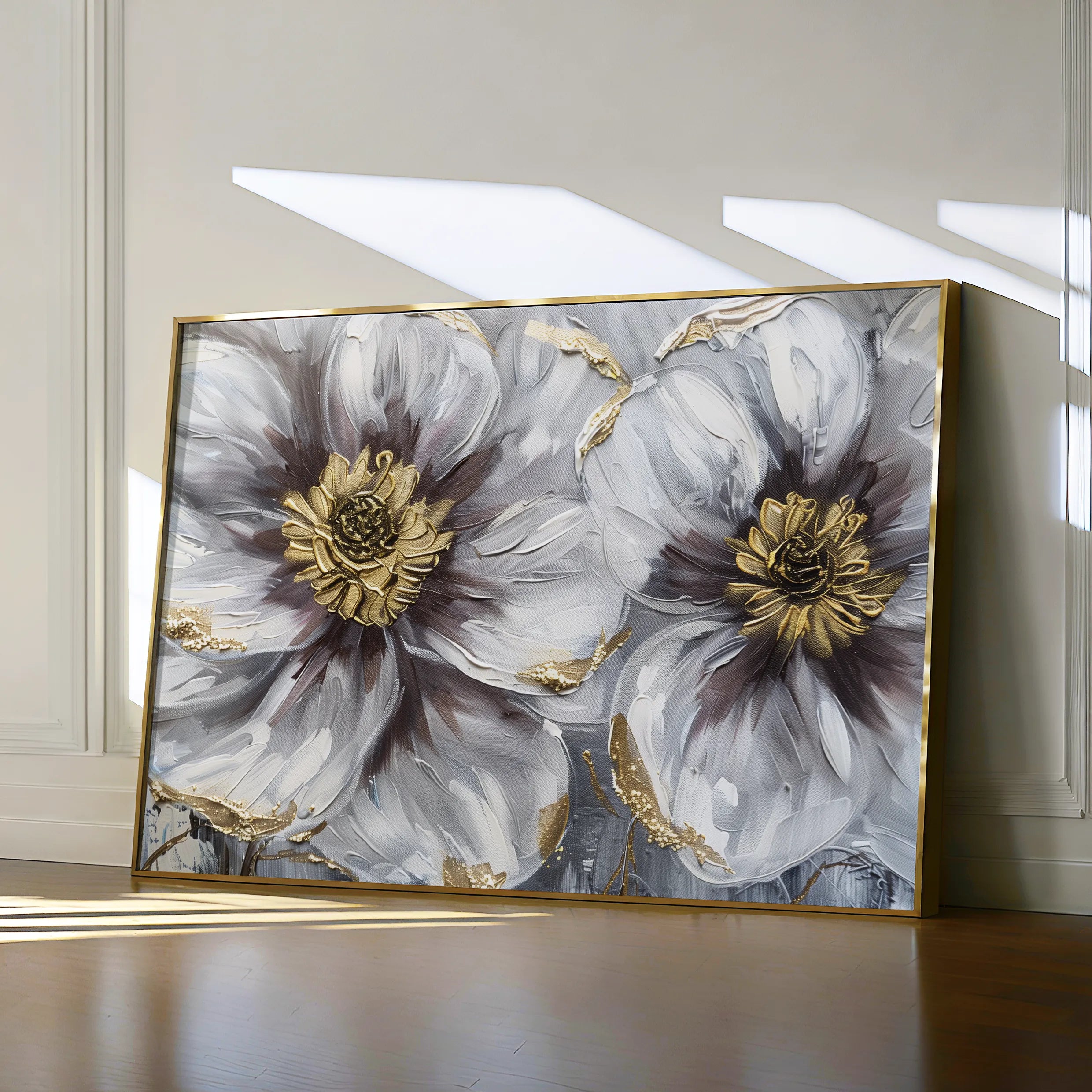Floral 581 Canvas Art 18" x 24" / 45 x 60 cm / Black